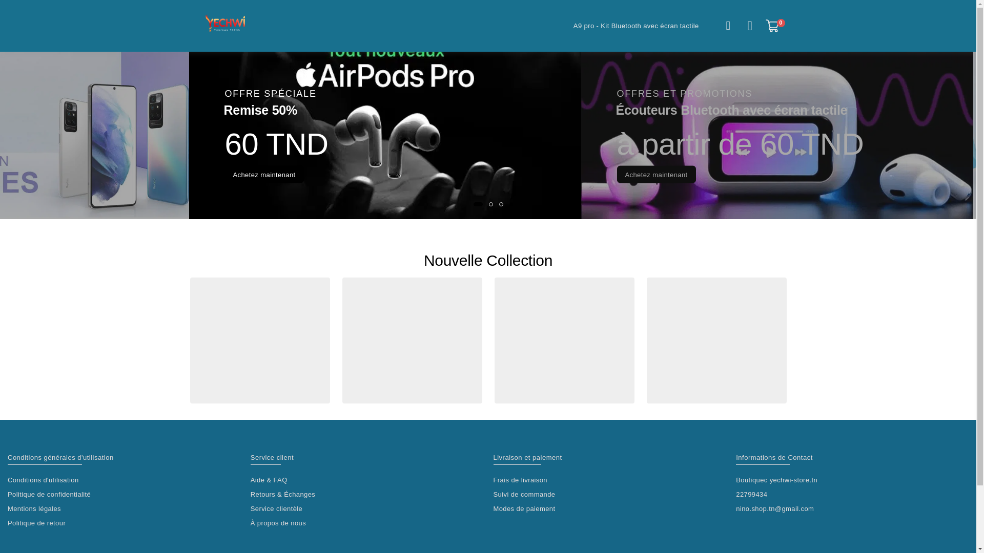 website screenshot of https://yechwi-store.tn/