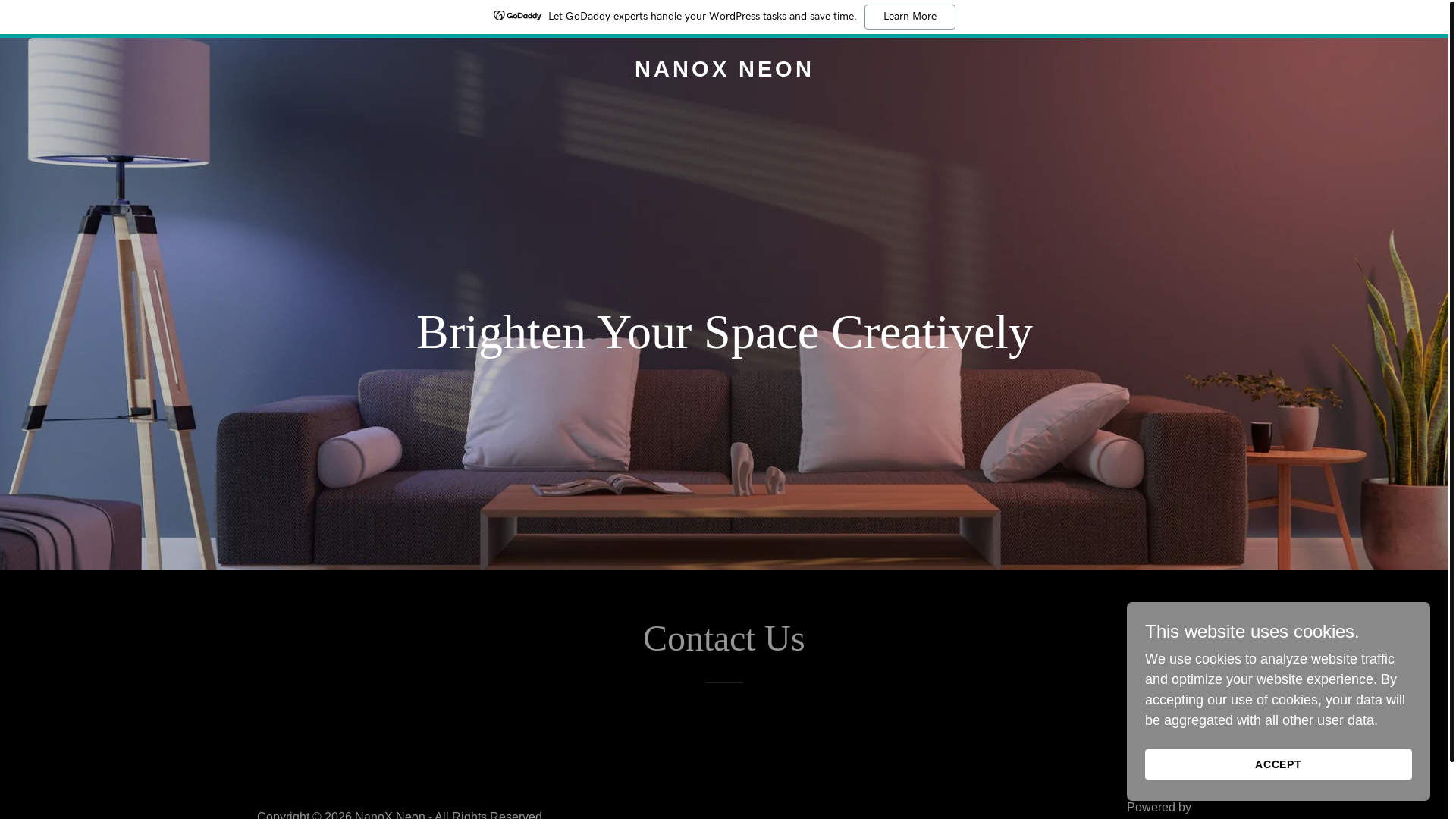 website screenshot of https://nanoxneon.com/