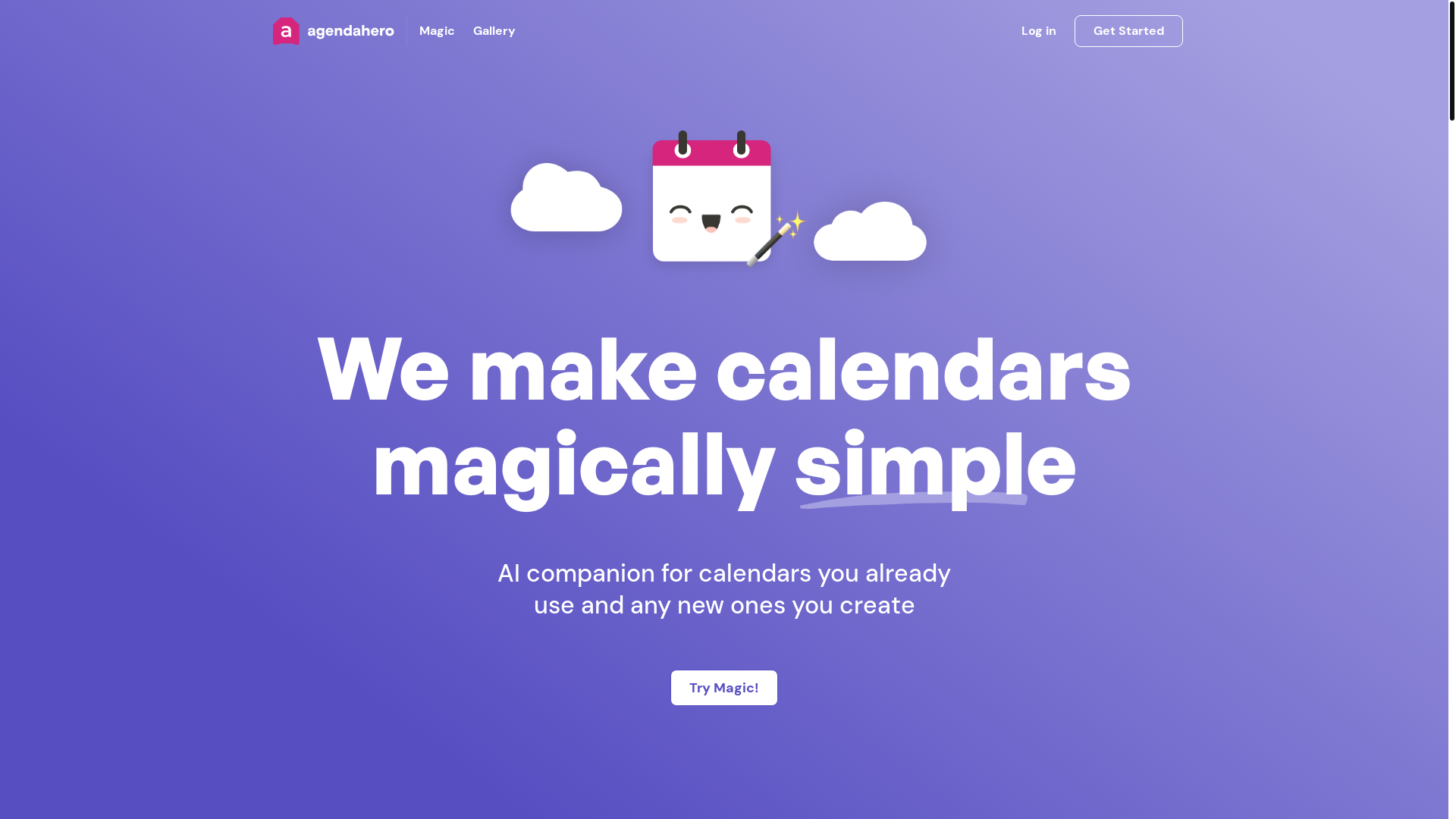 website screenshot of https://agendahero.com/