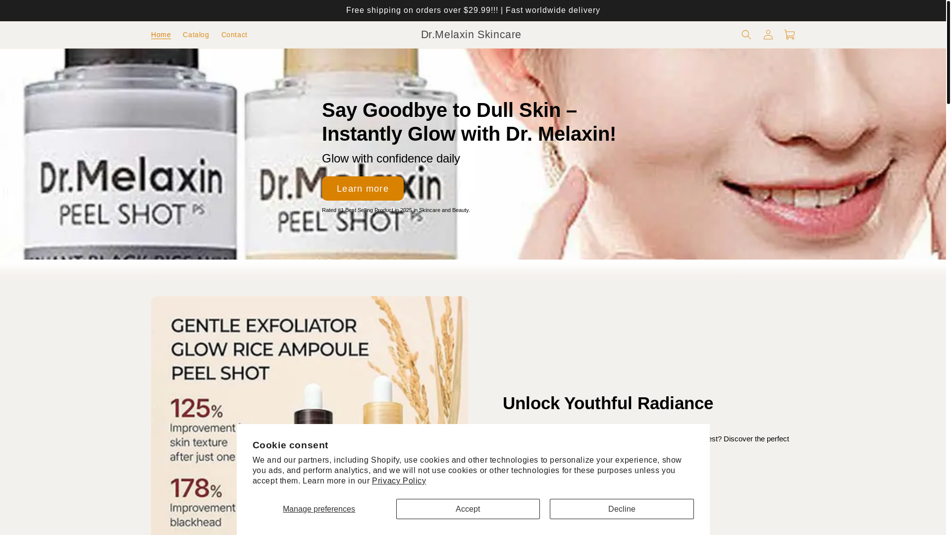 website screenshot of https://drmelaxinus.store/