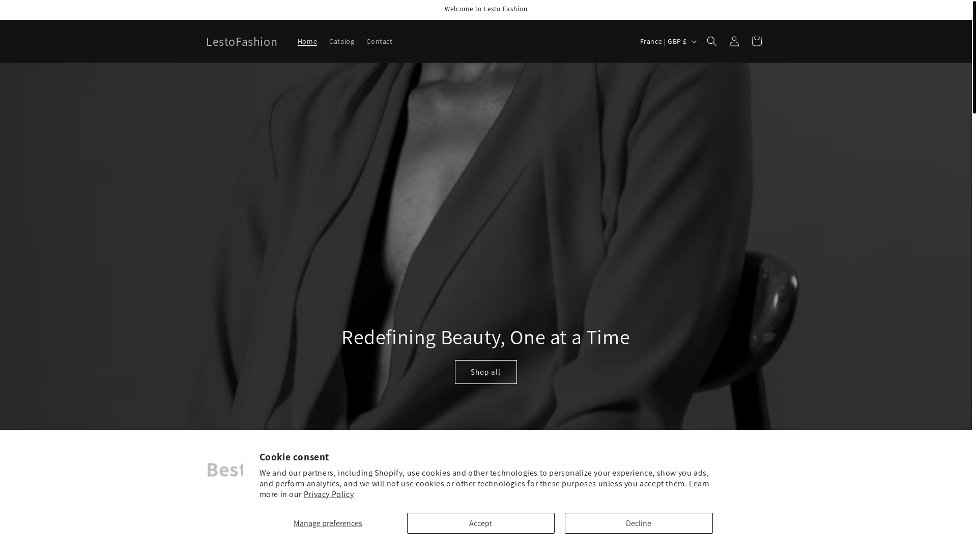 website screenshot of https://lestofashion.shop/