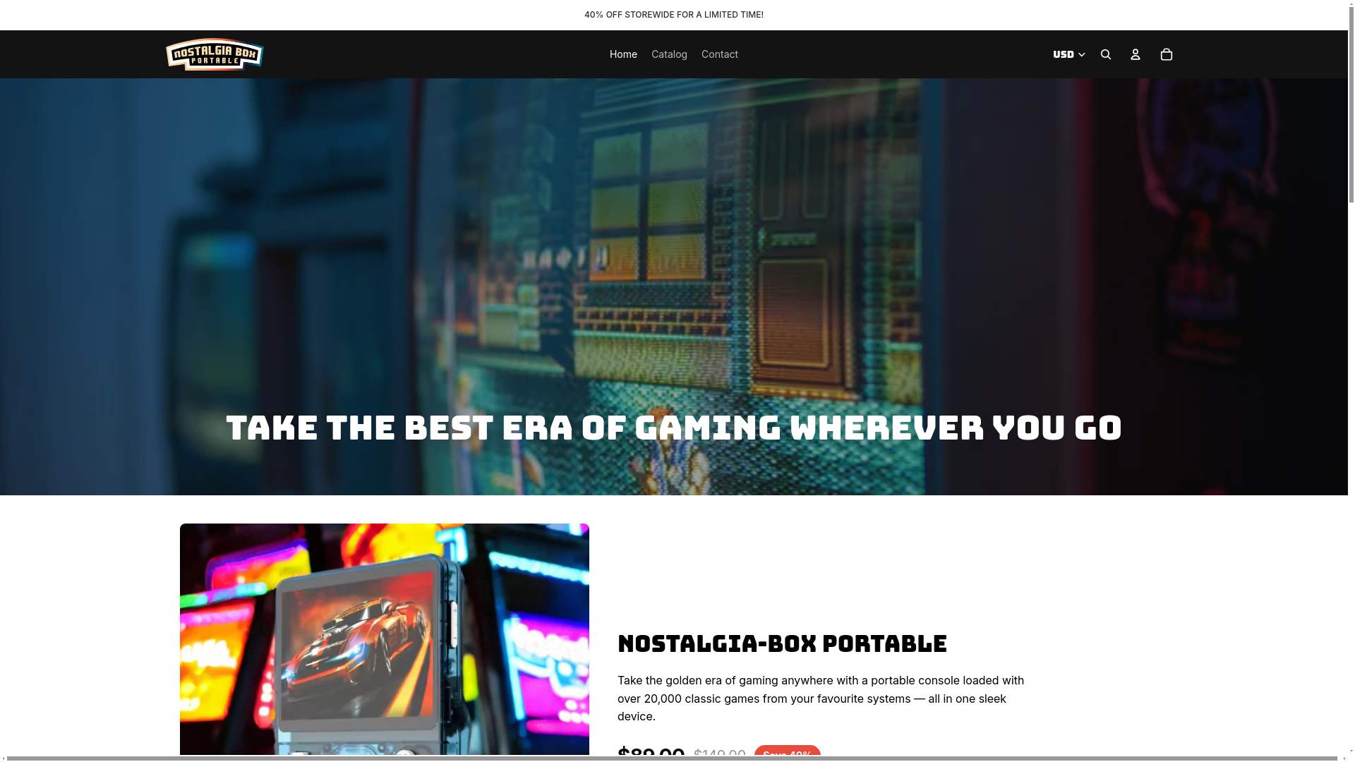 website screenshot of https://nostalgia-box.com/