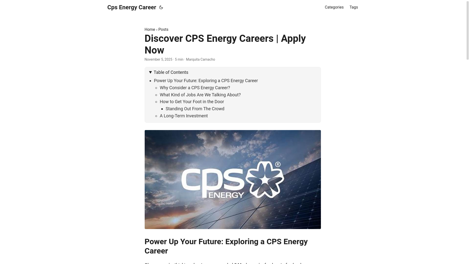 website screenshot of https://cps-energy-career.pages.dev/