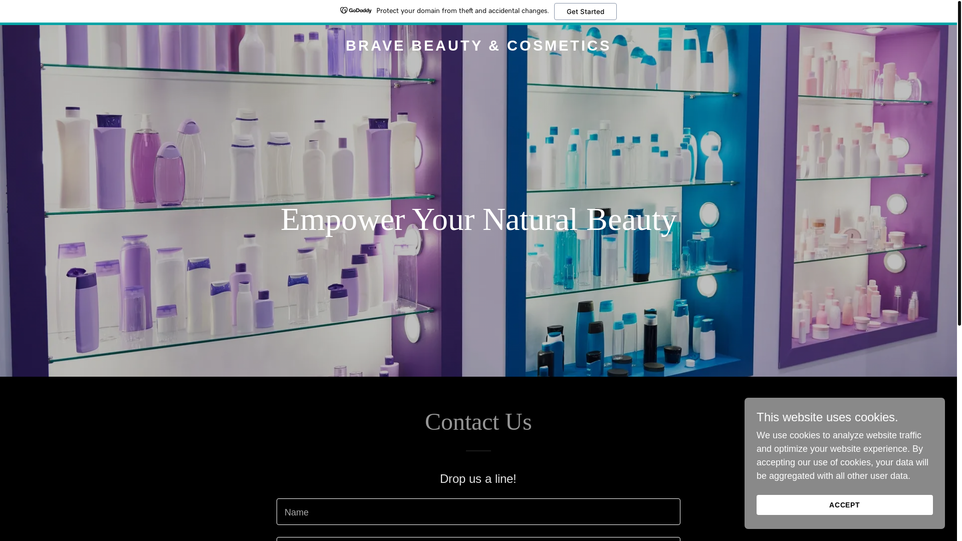 website screenshot of https://thebravebeauty.ca/
