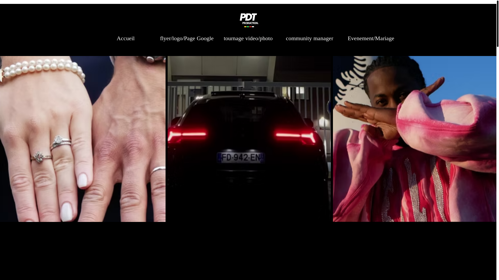 website screenshot of https://pdtproduction.com/