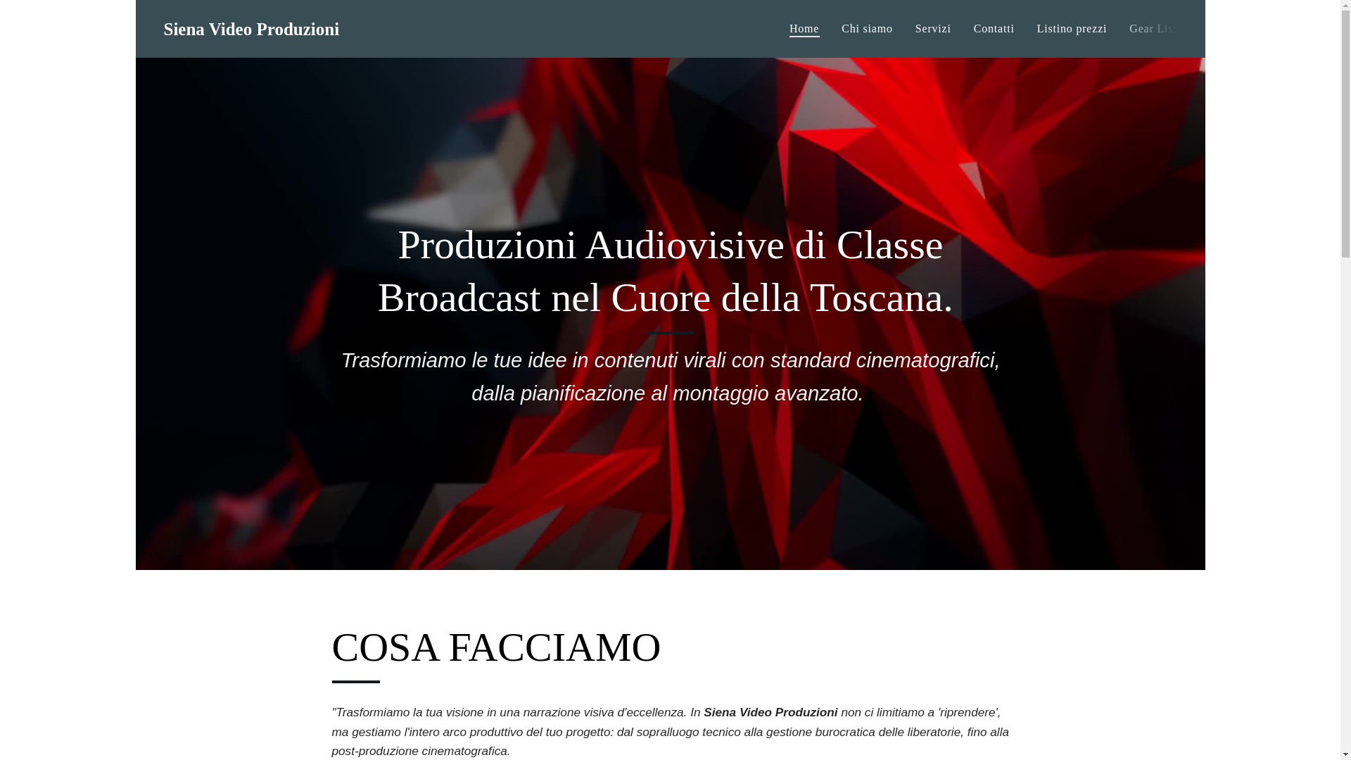 website screenshot of https://sienavideoproduzioni.it/
