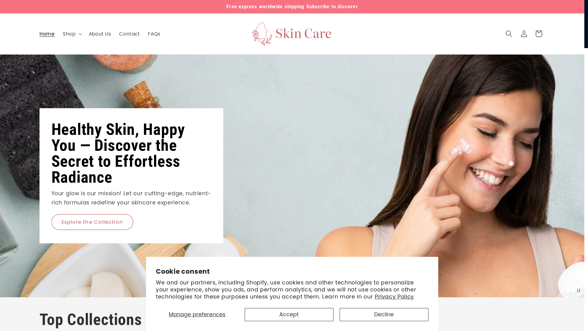 website screenshot of https://queenvskincare.com/