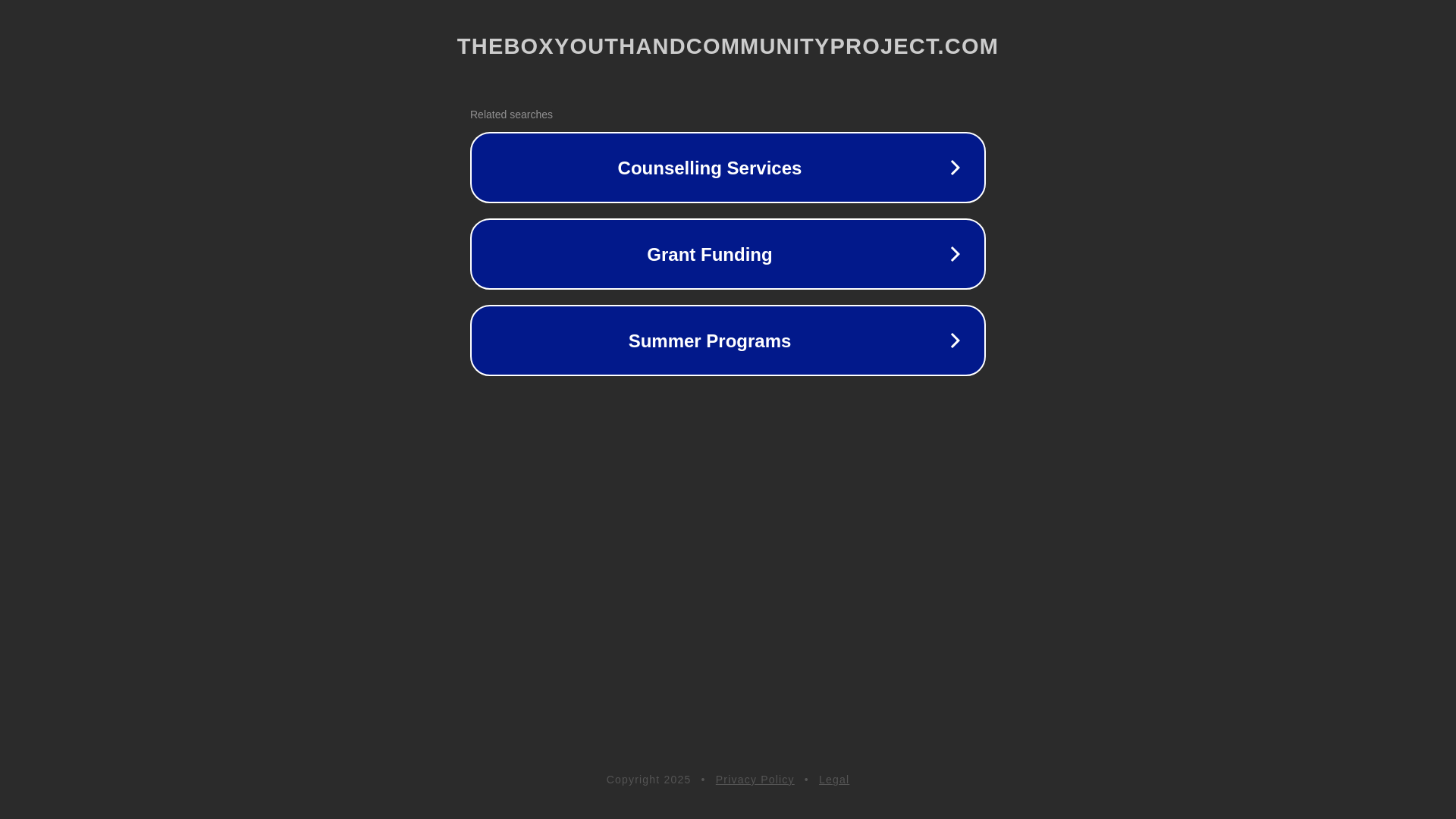 website screenshot of https://theboxyouthandcommunityproject.com/