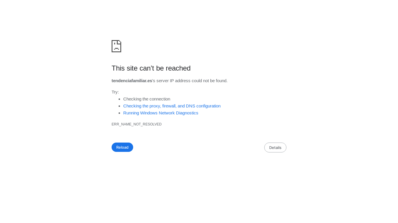 website screenshot of https://tendenciafamiliar.es/