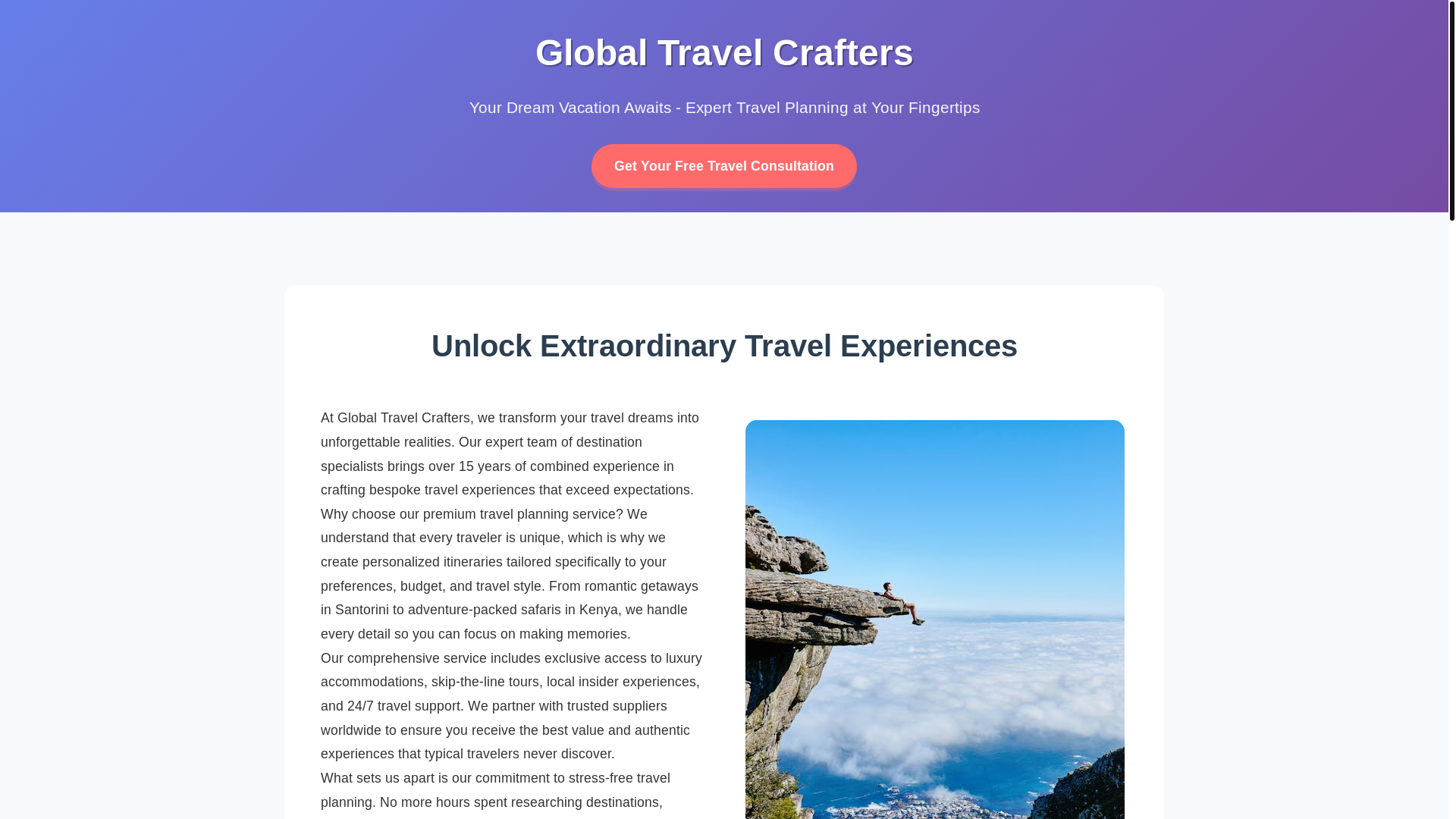 website screenshot of https://globaltravelcrafters.xyz/