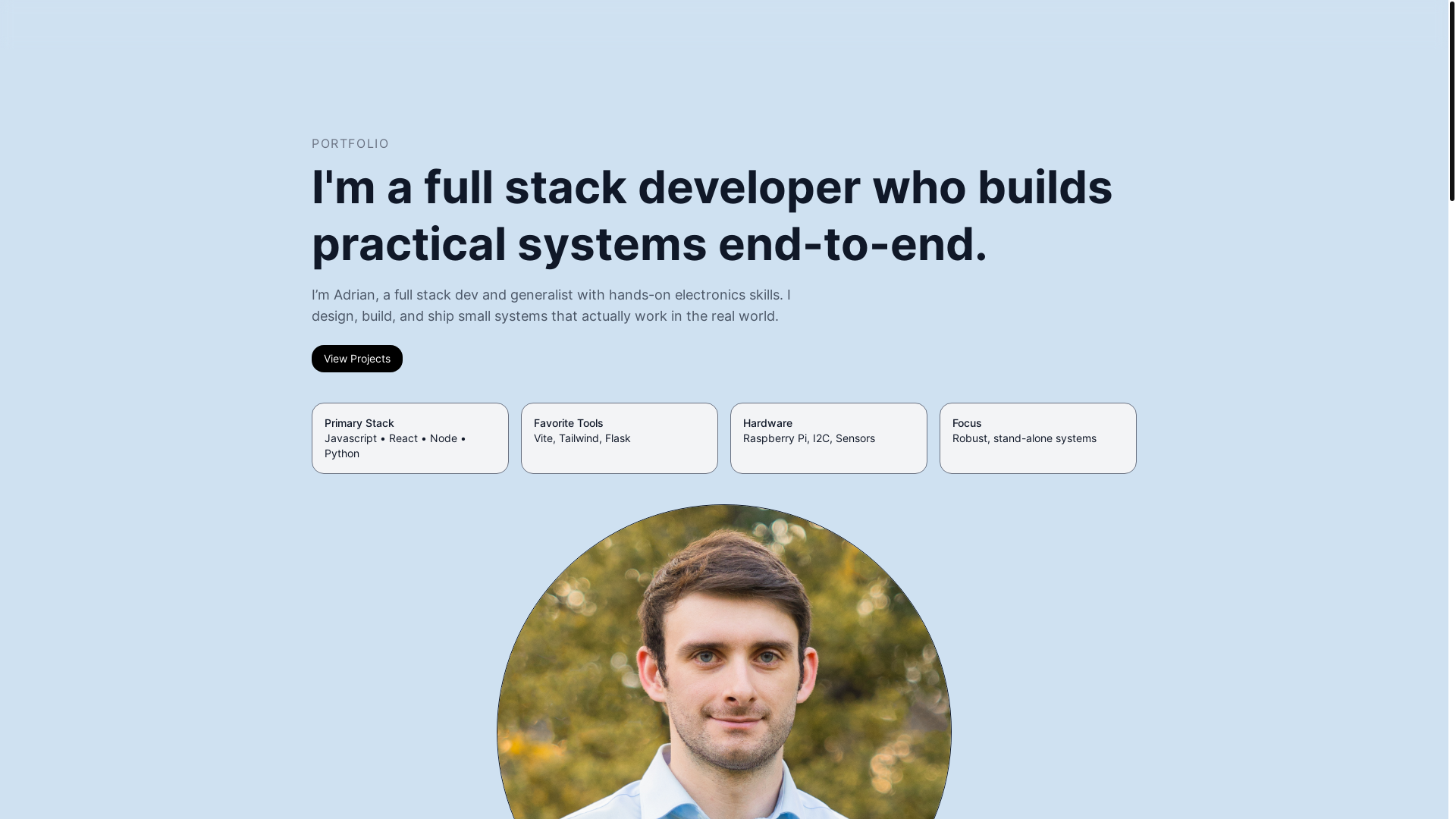 website screenshot of https://adrianamoddio.dev/