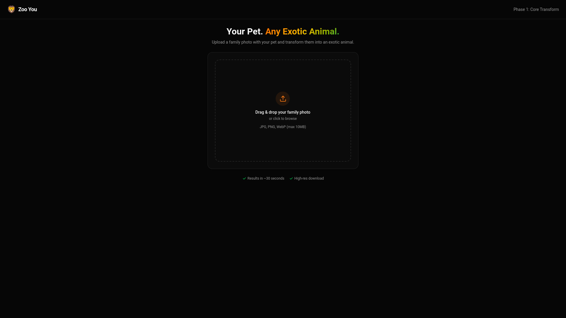 website screenshot of https://zooyou.me/