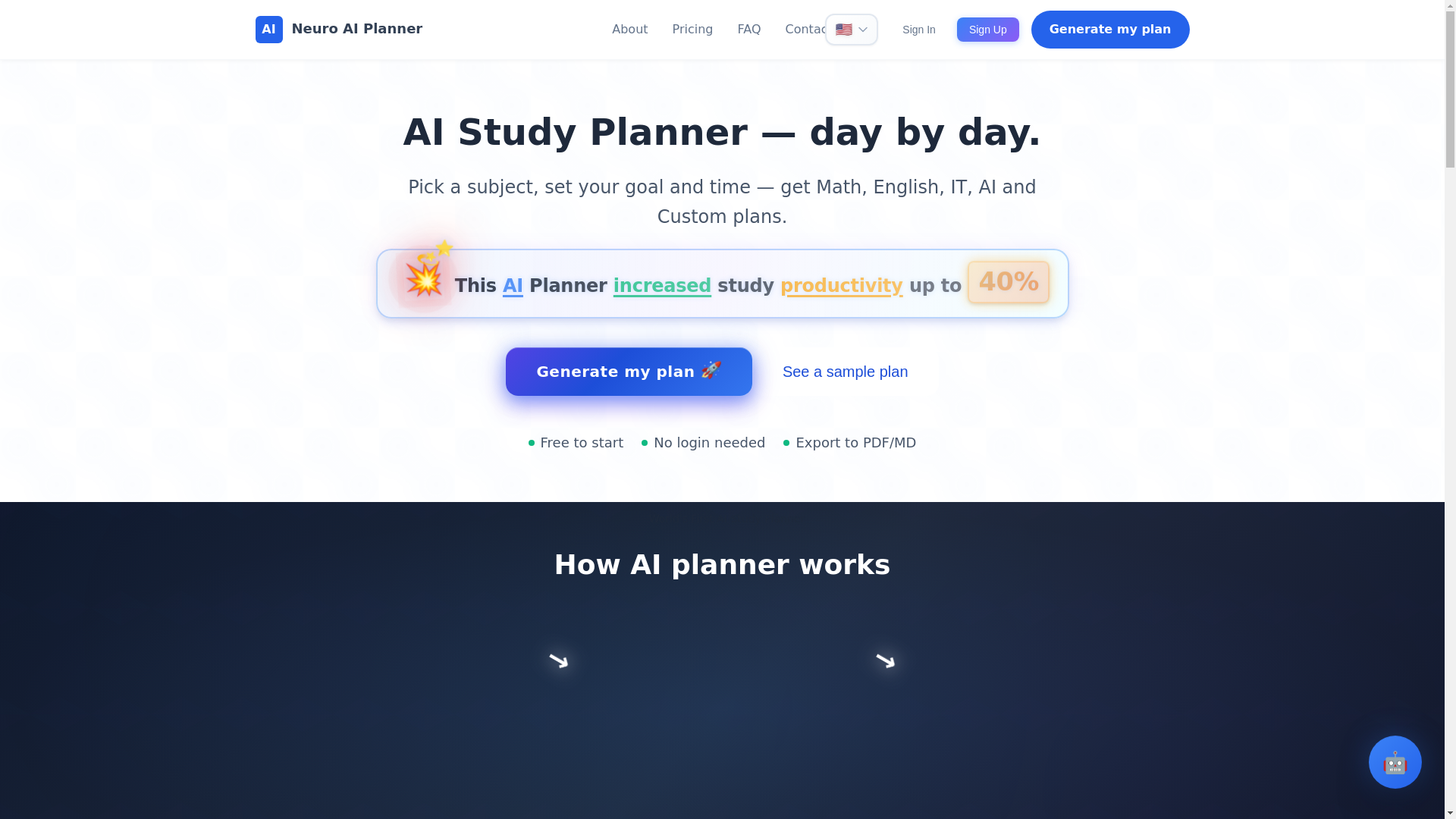 website screenshot of https://bestplannerai.com/