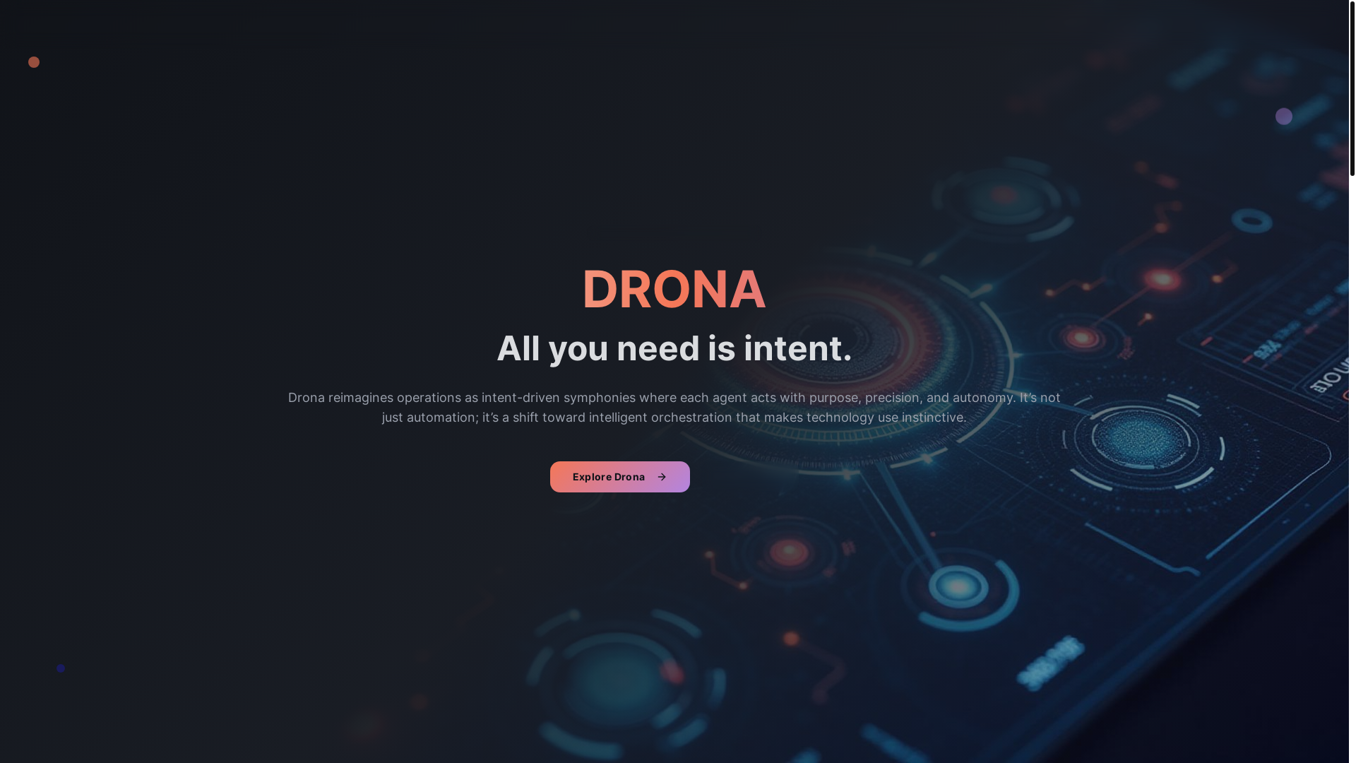 website screenshot of https://drona-agent-orchestra.pages.dev/