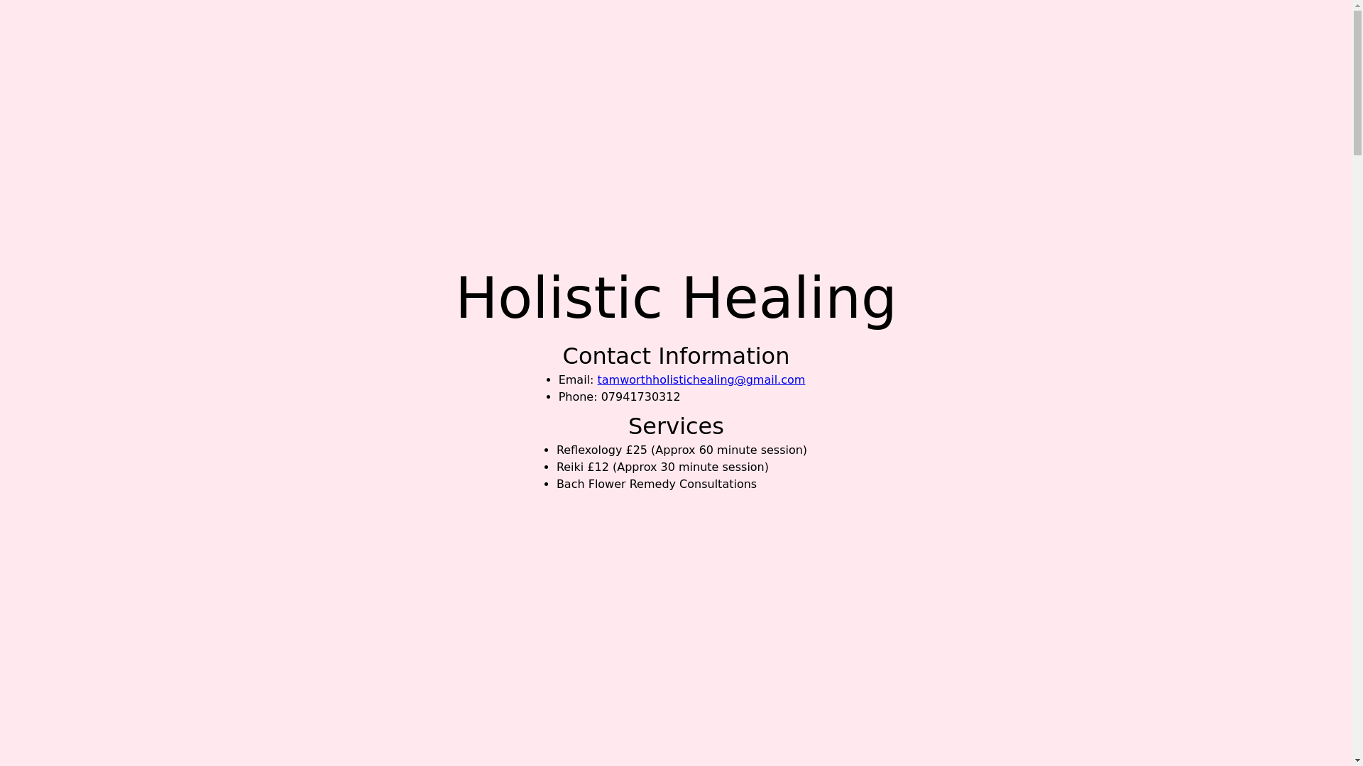 website screenshot of https://website-holistic-healing.pages.dev/