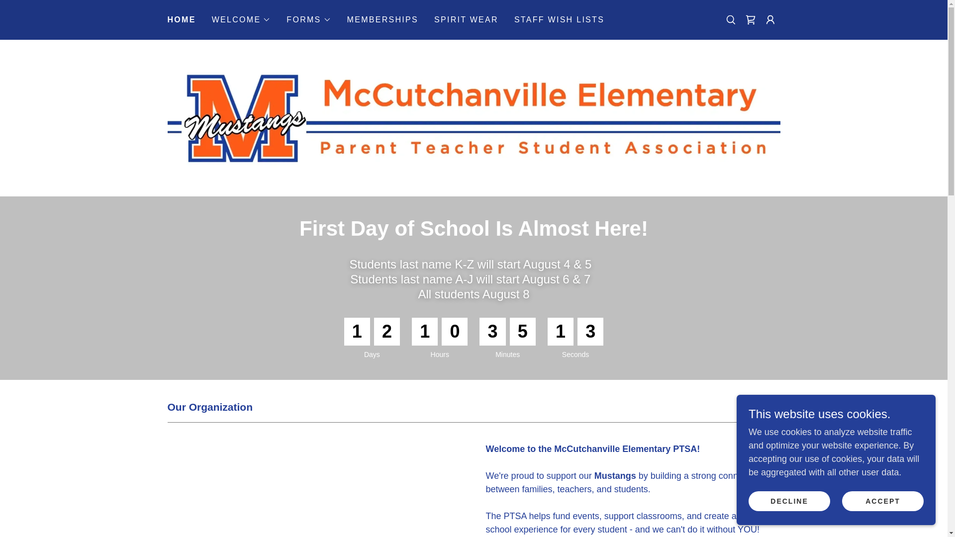 website screenshot of https://mccutchanvilleptsa.org/