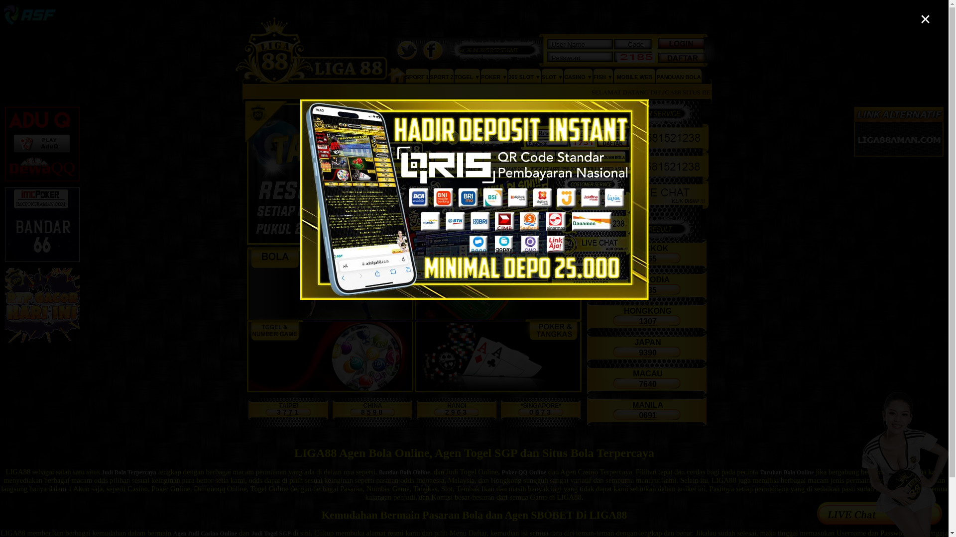 website screenshot of https://liga88aman.click/