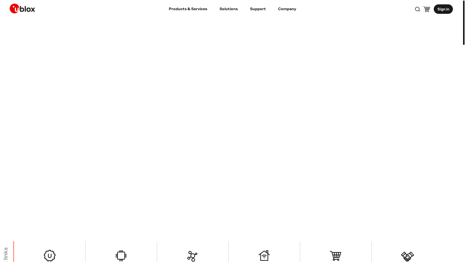 website screenshot of https://u-blox.com