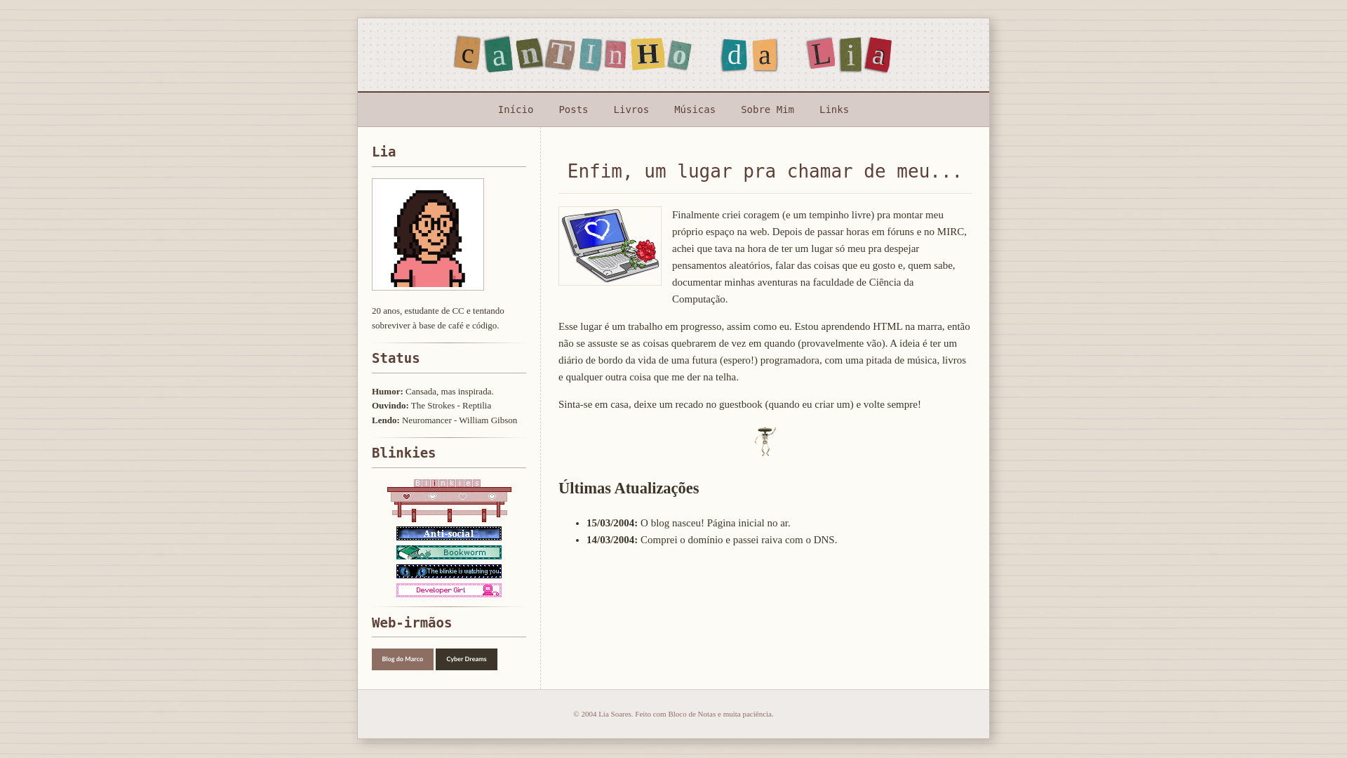 website screenshot of https://cantinho-da-lia.pages.dev/