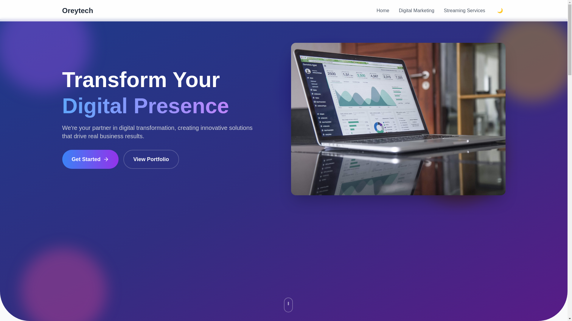 website screenshot of https://oreytech.co.ke/