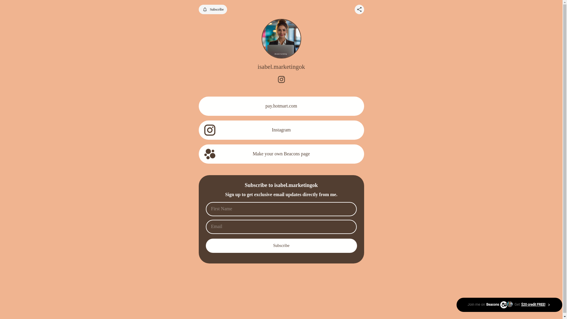 website screenshot of https://isabelmarketingok.com/