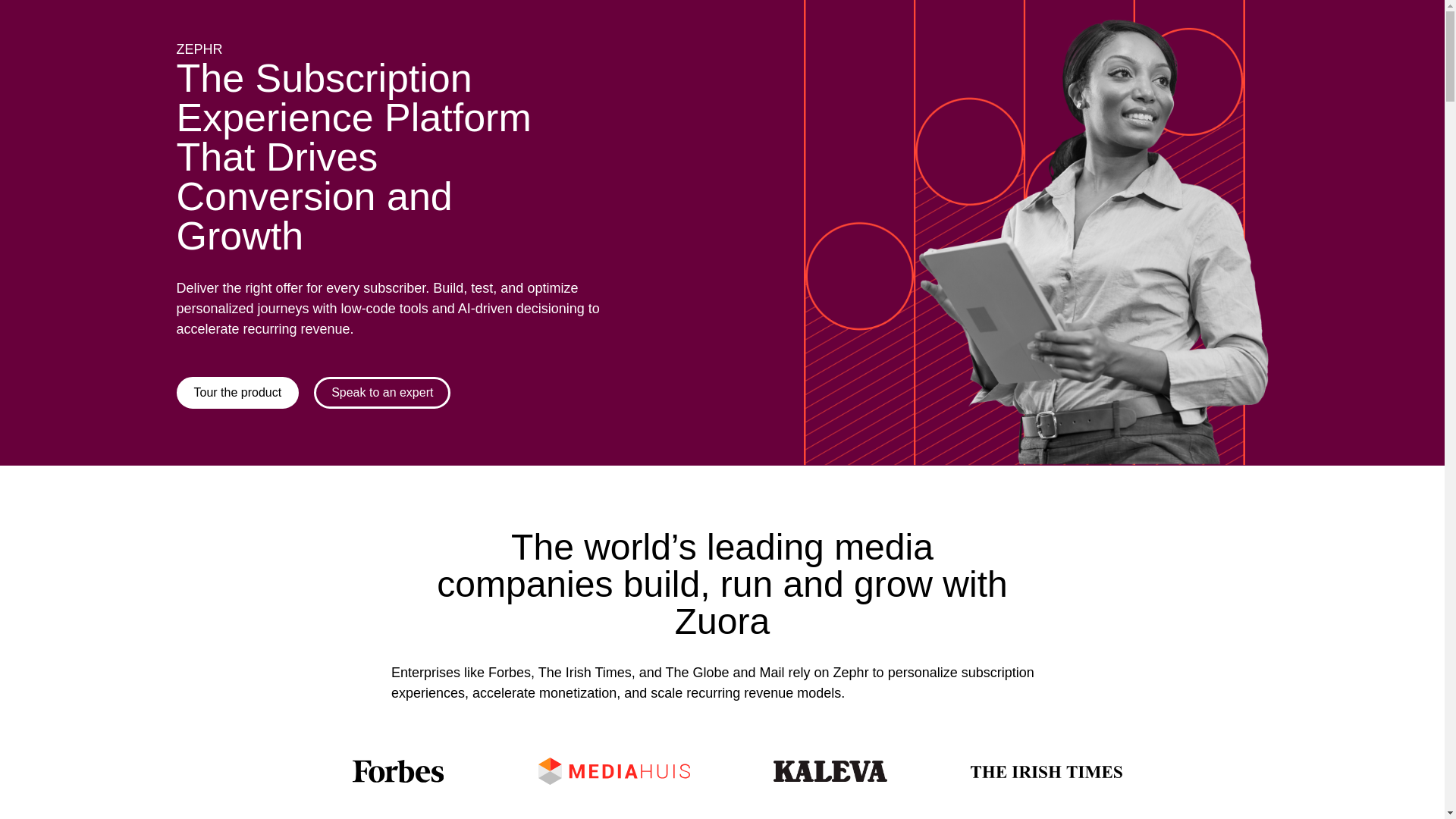 website screenshot of https://zephr.com