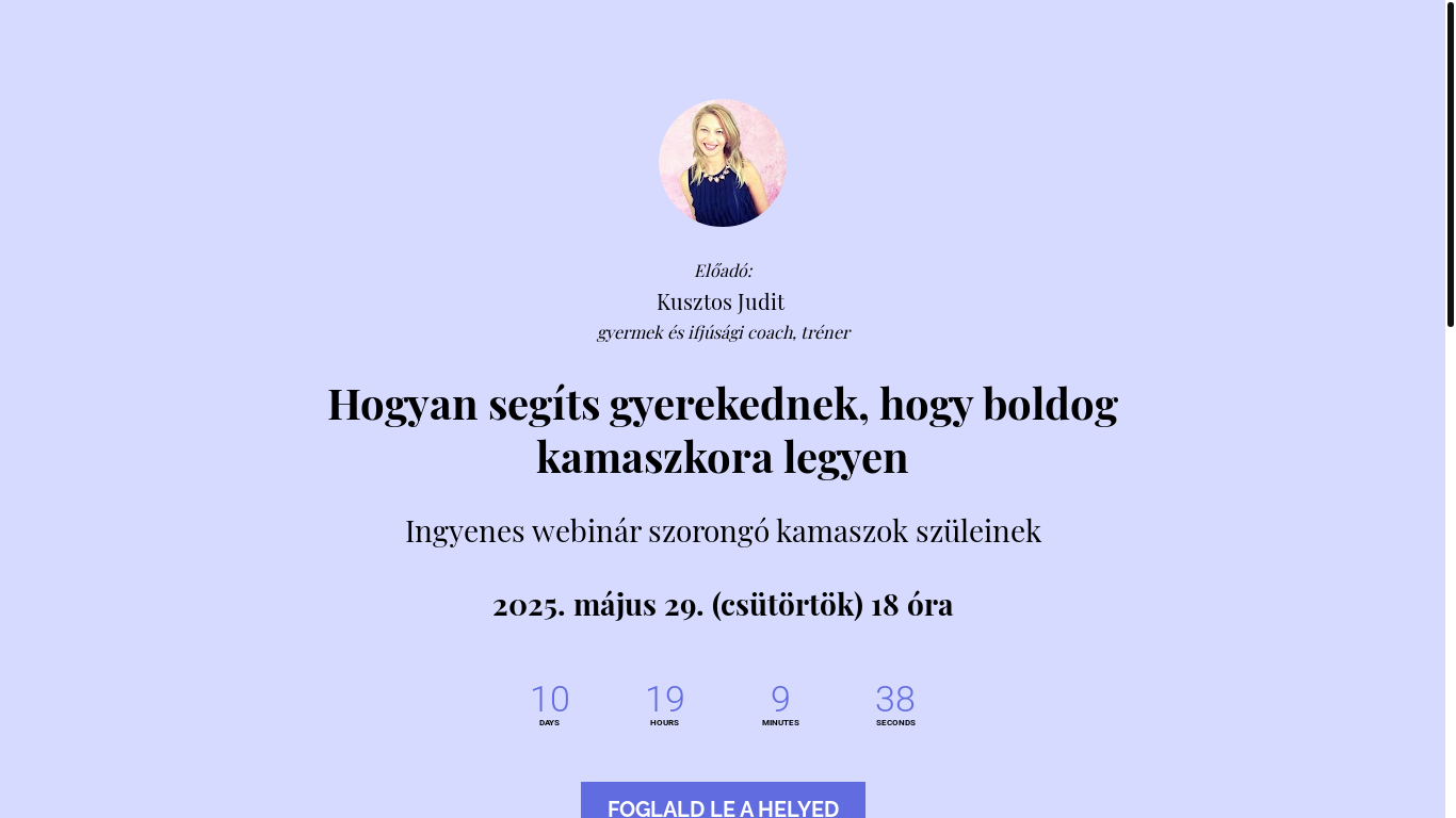 website screenshot of https://www.webinarjudit.online/