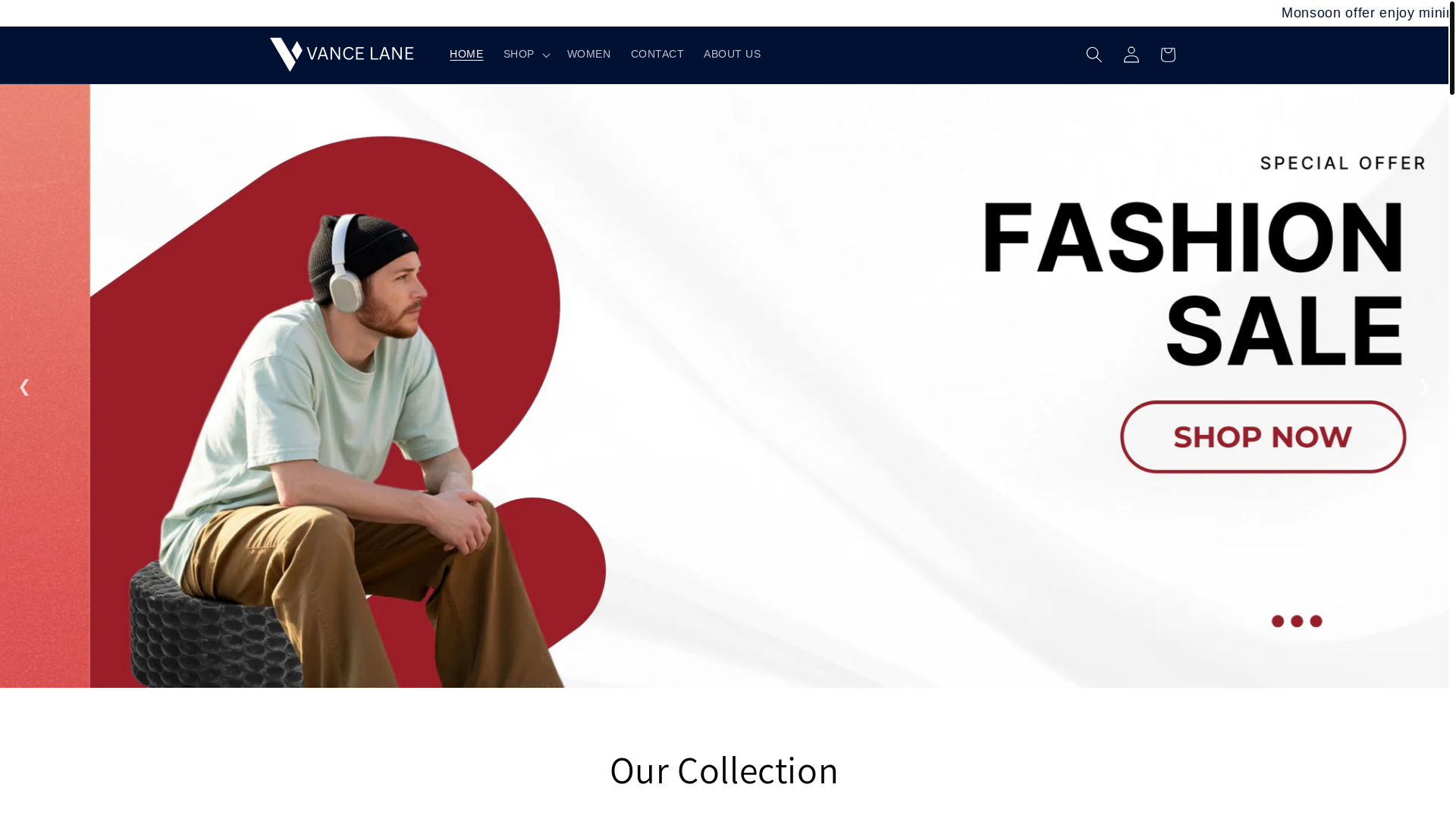 website screenshot of https://vancelane.in/