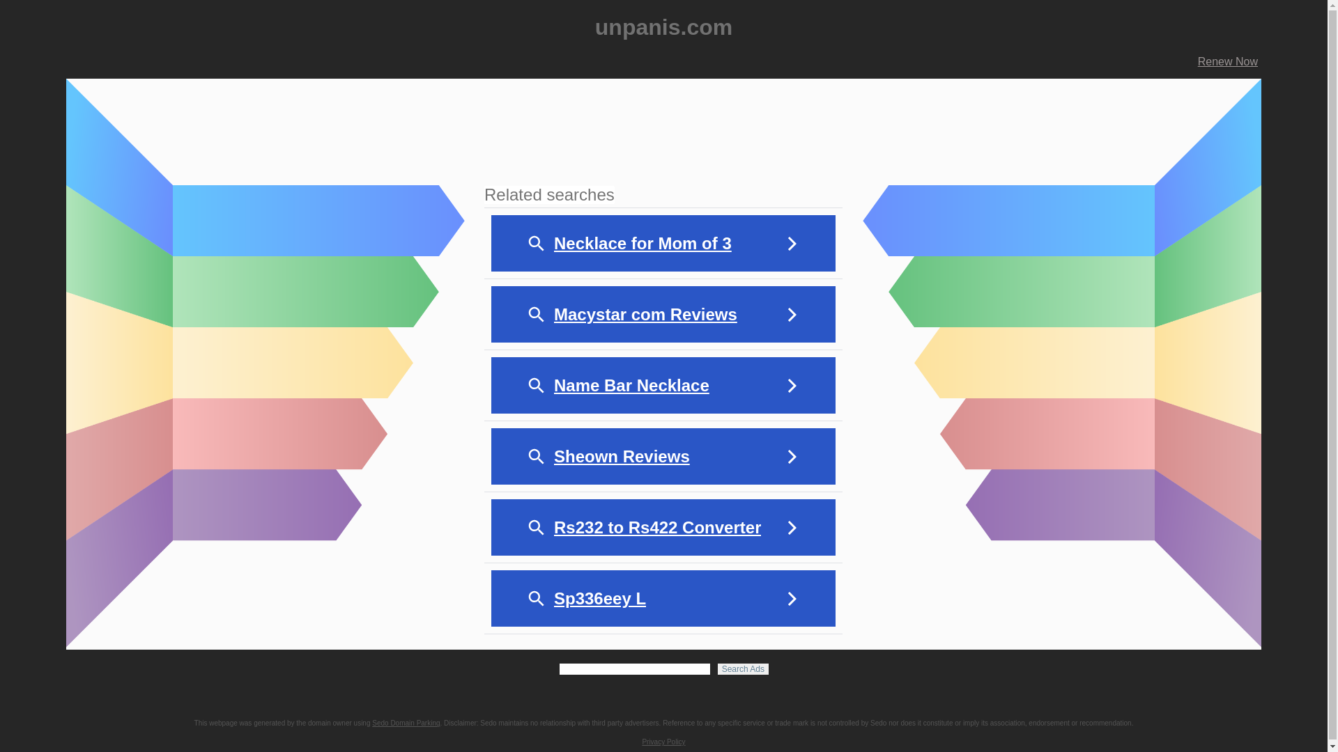 website screenshot of https://unpanis.com/