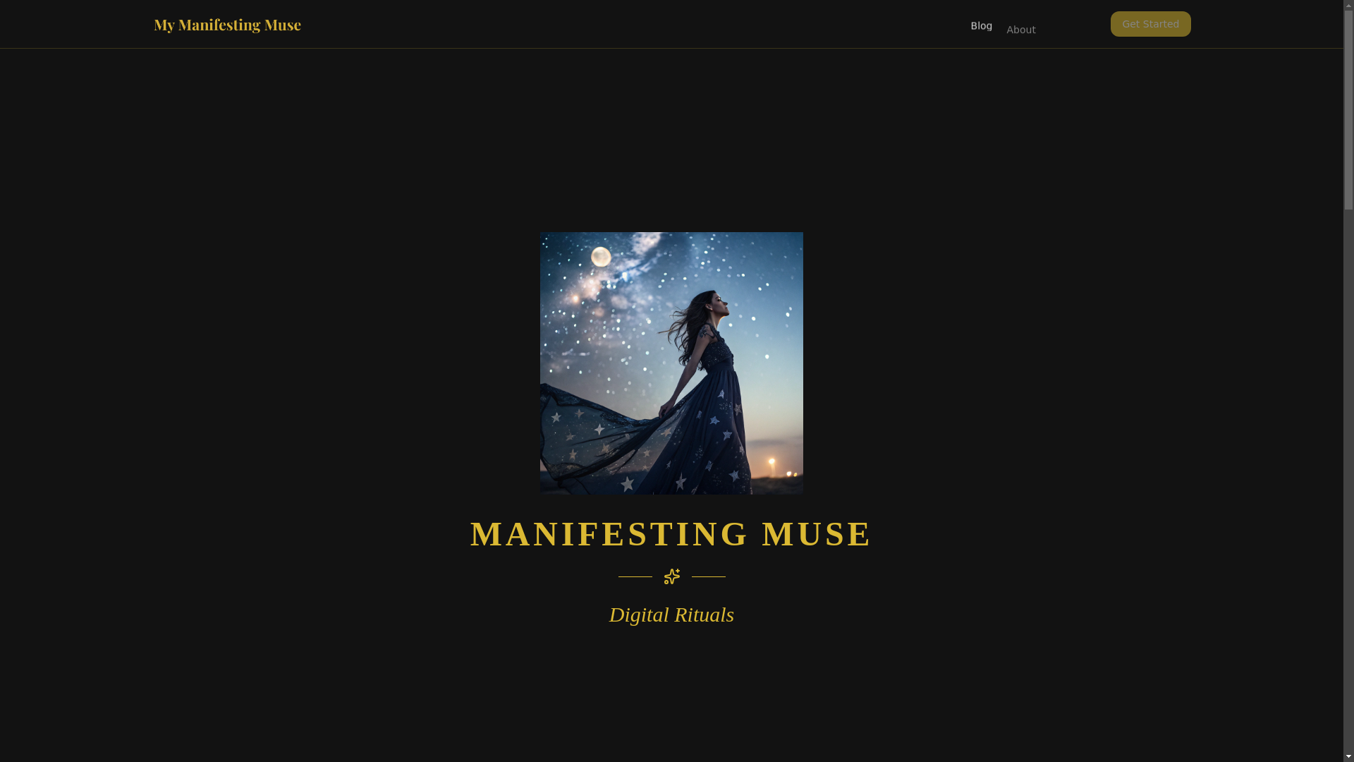 website screenshot of https://mymanifestingmuse.com/