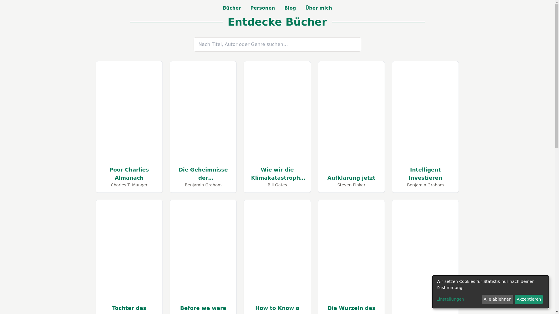website screenshot of https://buecherundkoepfe.de/