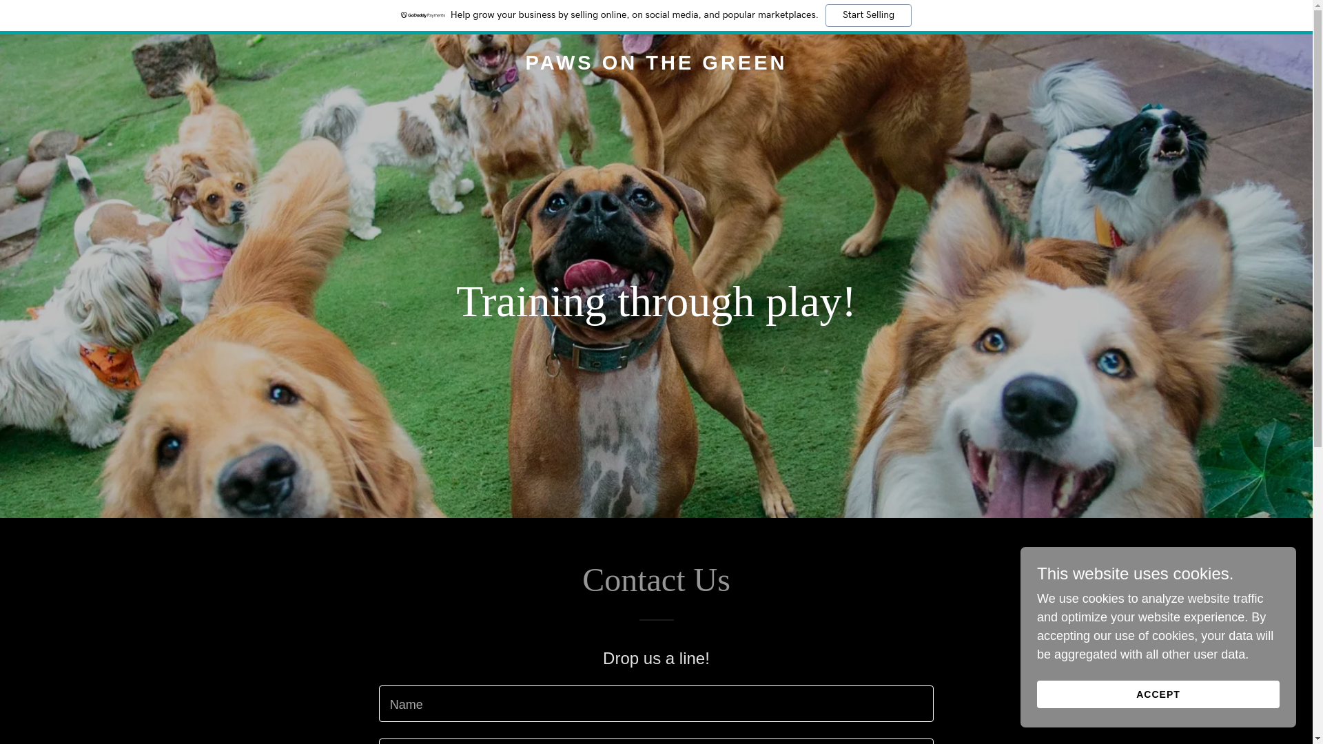 website screenshot of https://pawsonthegreen.com/