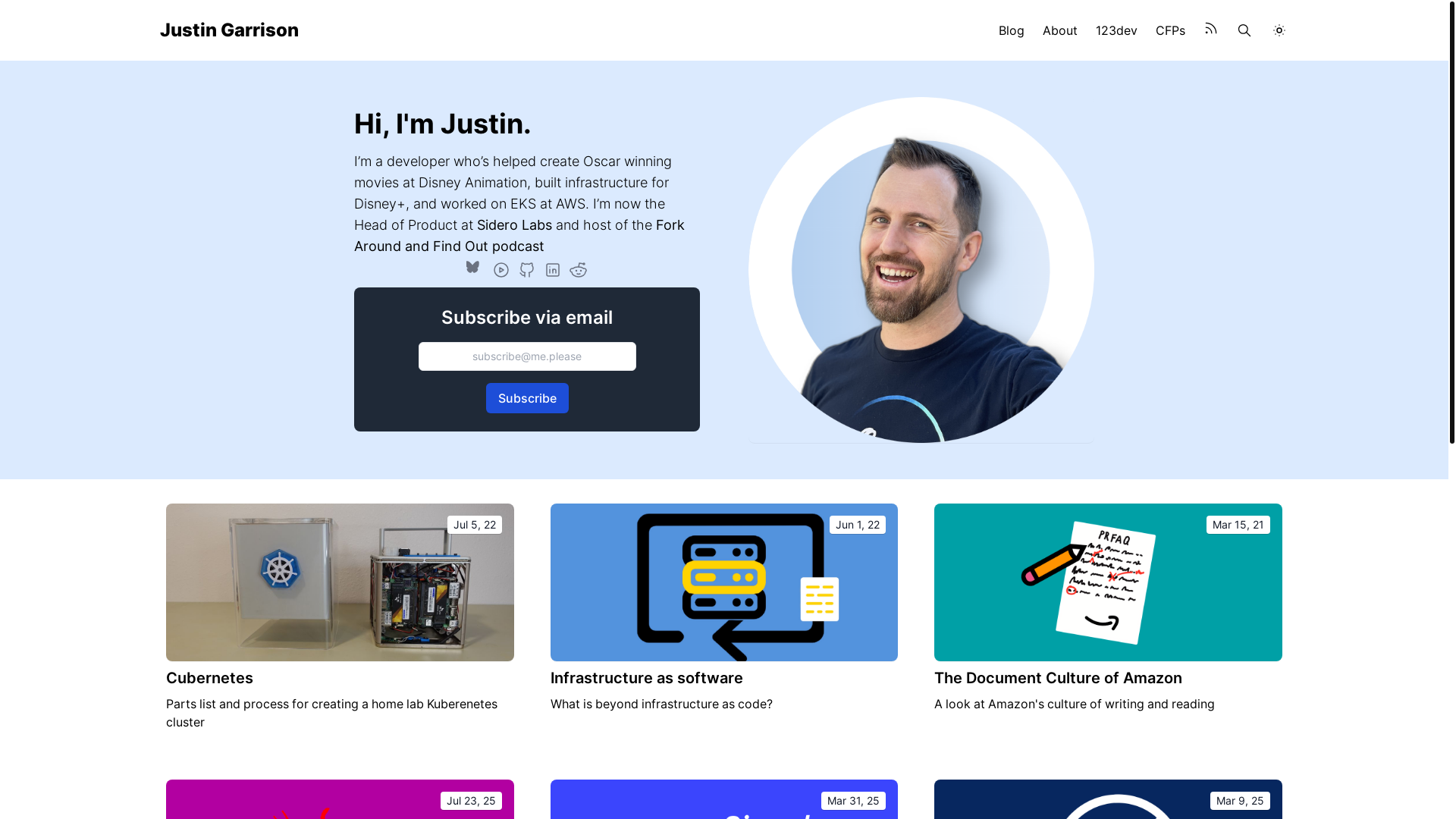 website screenshot of https://justingarrison-com.pages.dev/