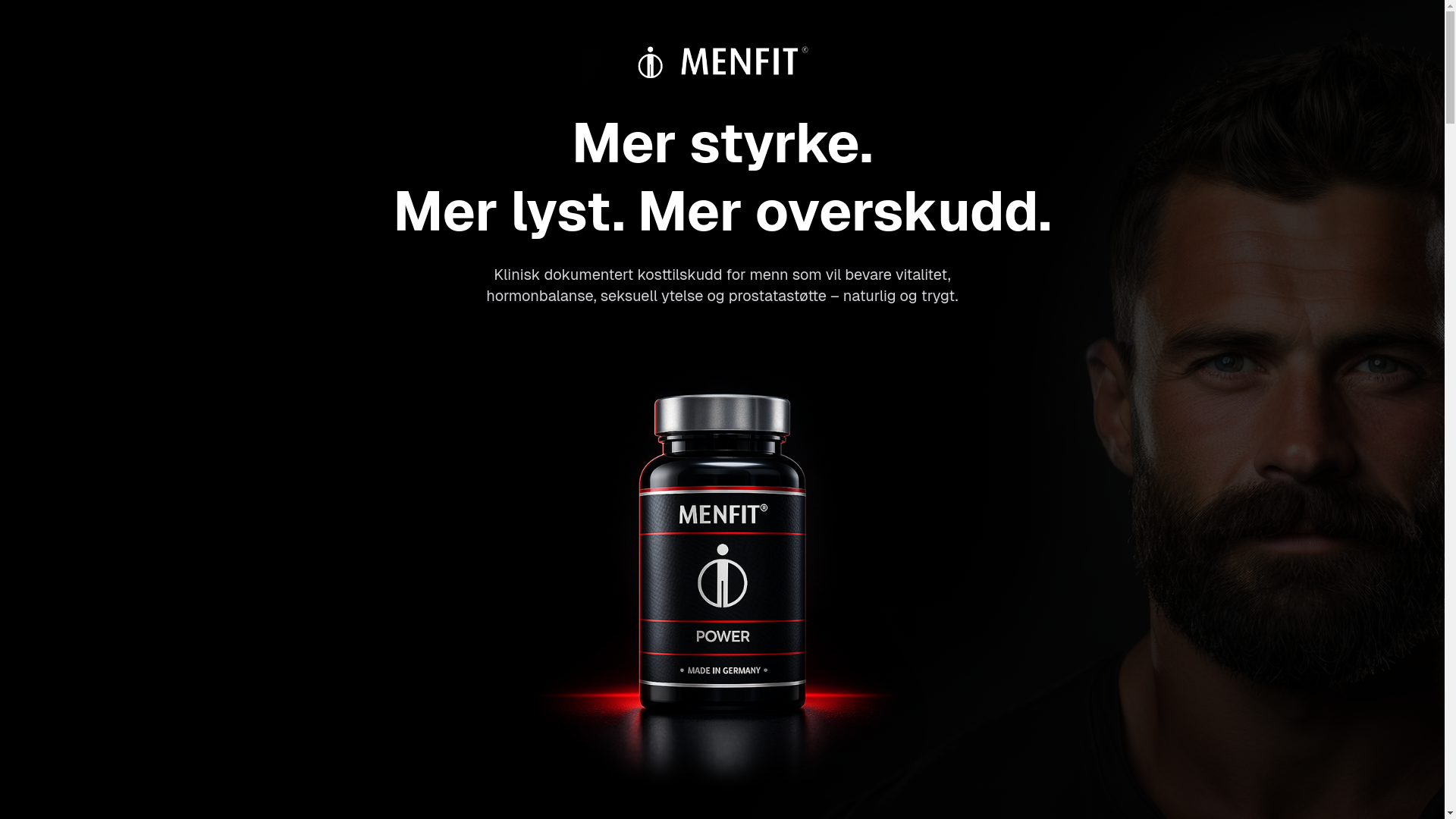 website screenshot of https://menfit.no/