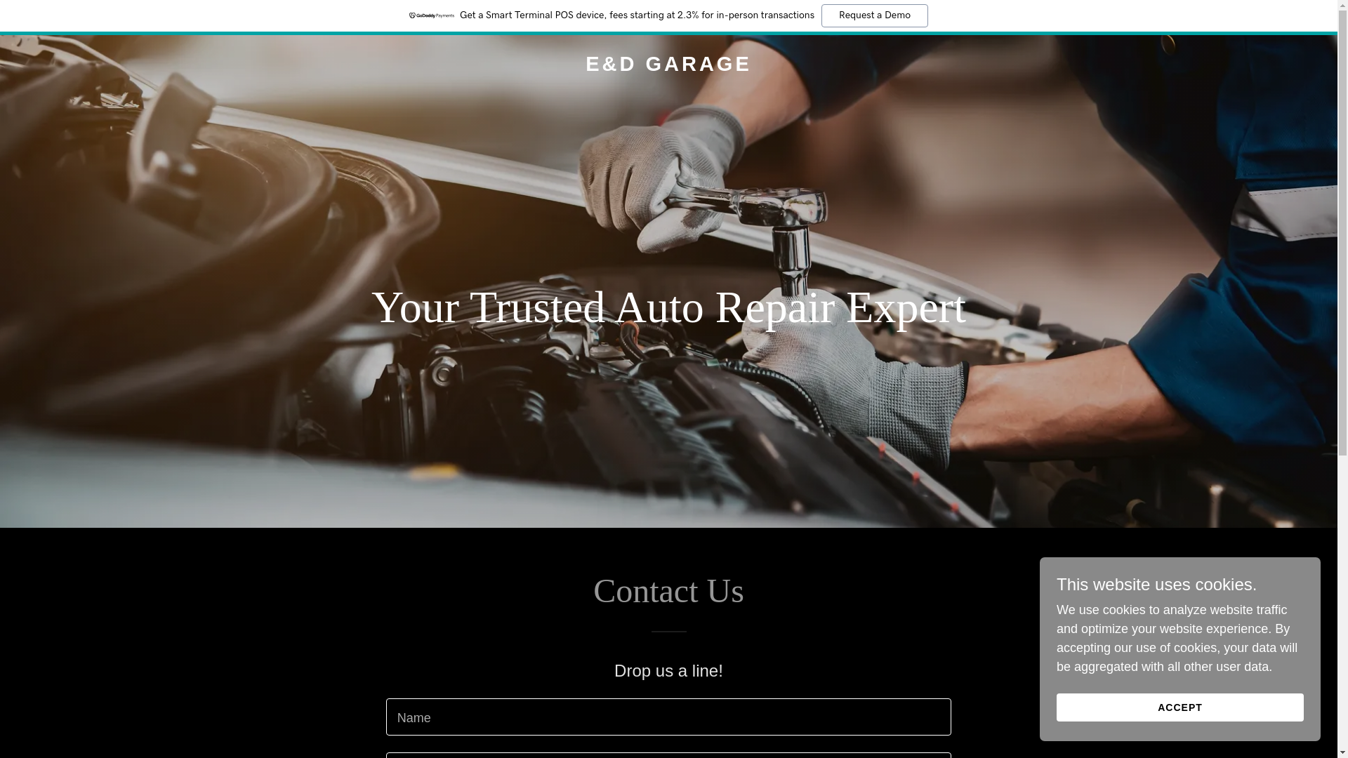 website screenshot of https://eanddgarage.com/