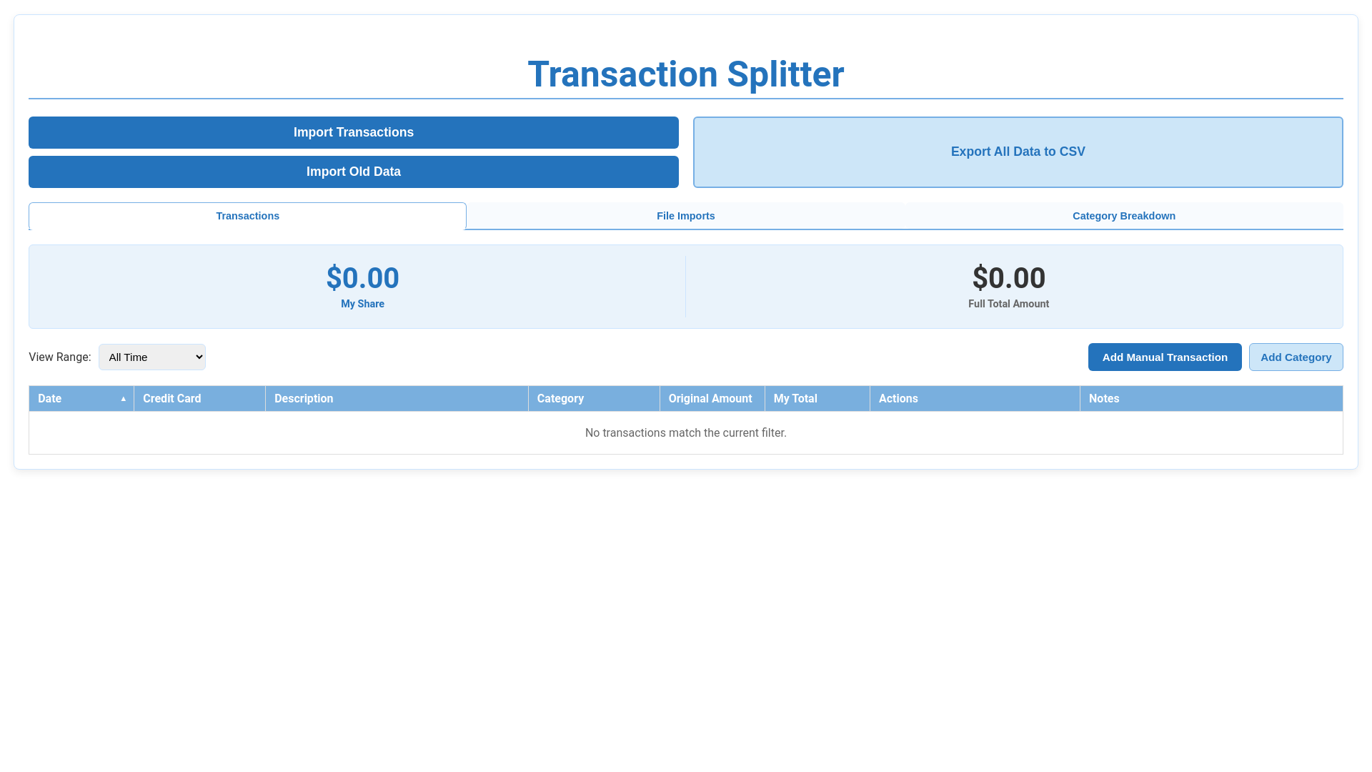 website screenshot of https://transaction-splitter-app.pages.dev/