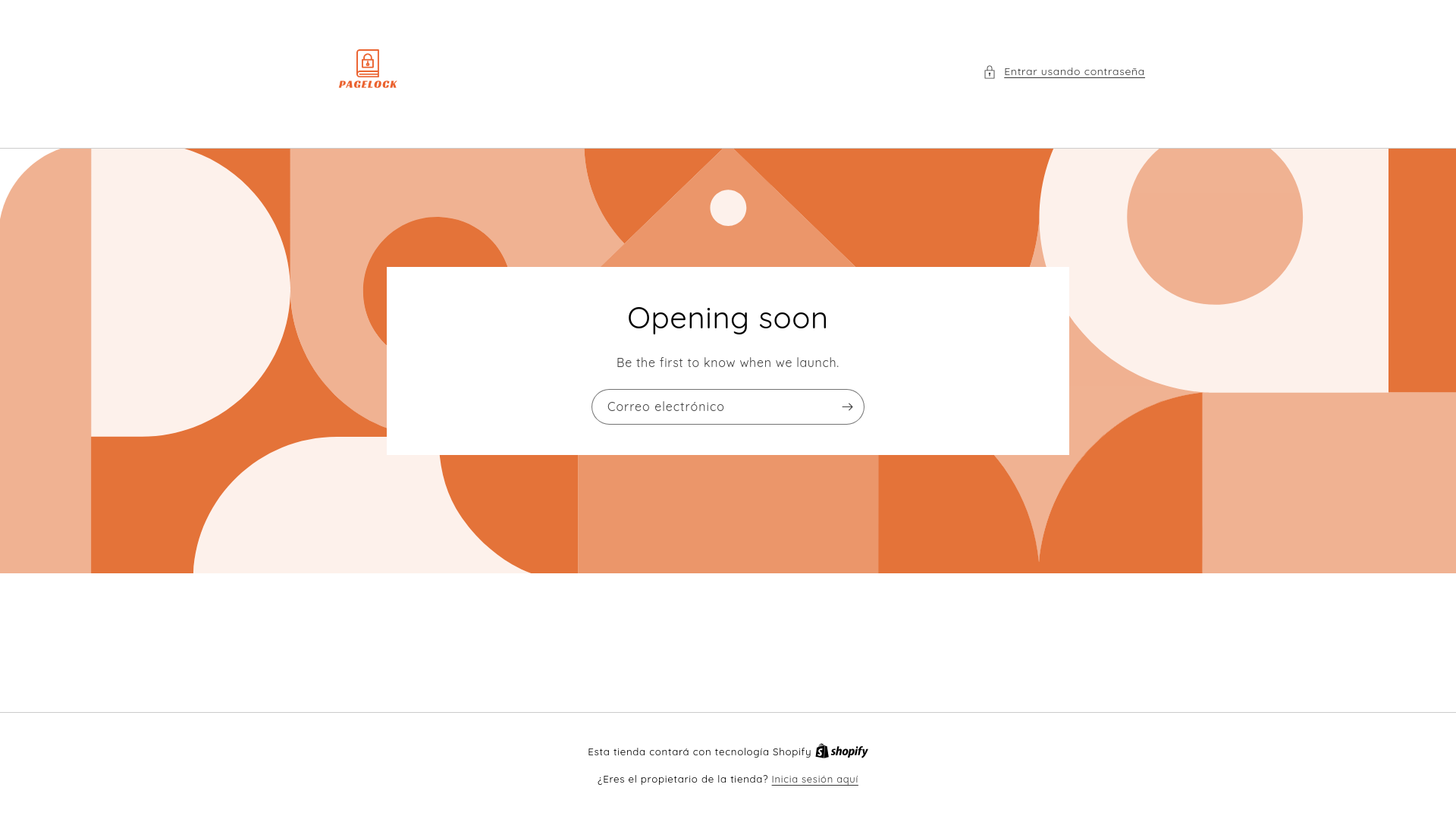 website screenshot of https://pagelock.store/