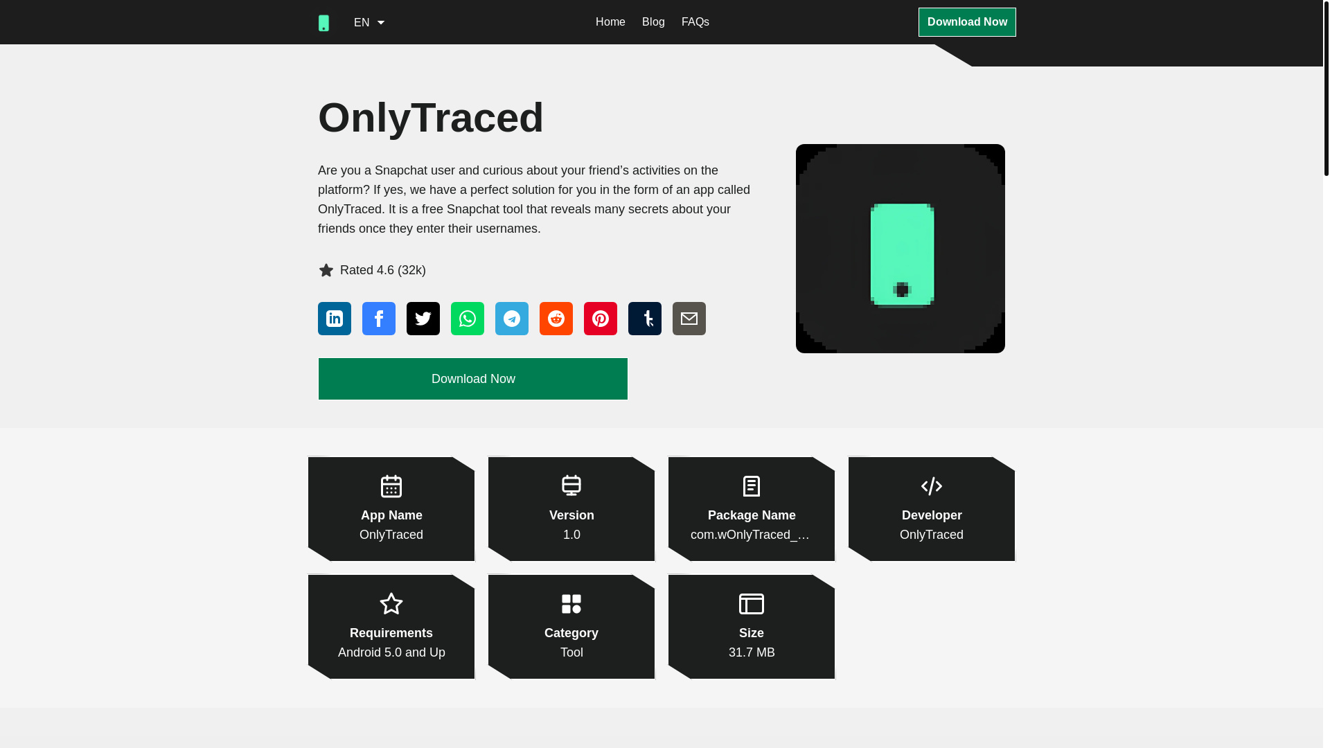 website screenshot of https://tracedonly.com/