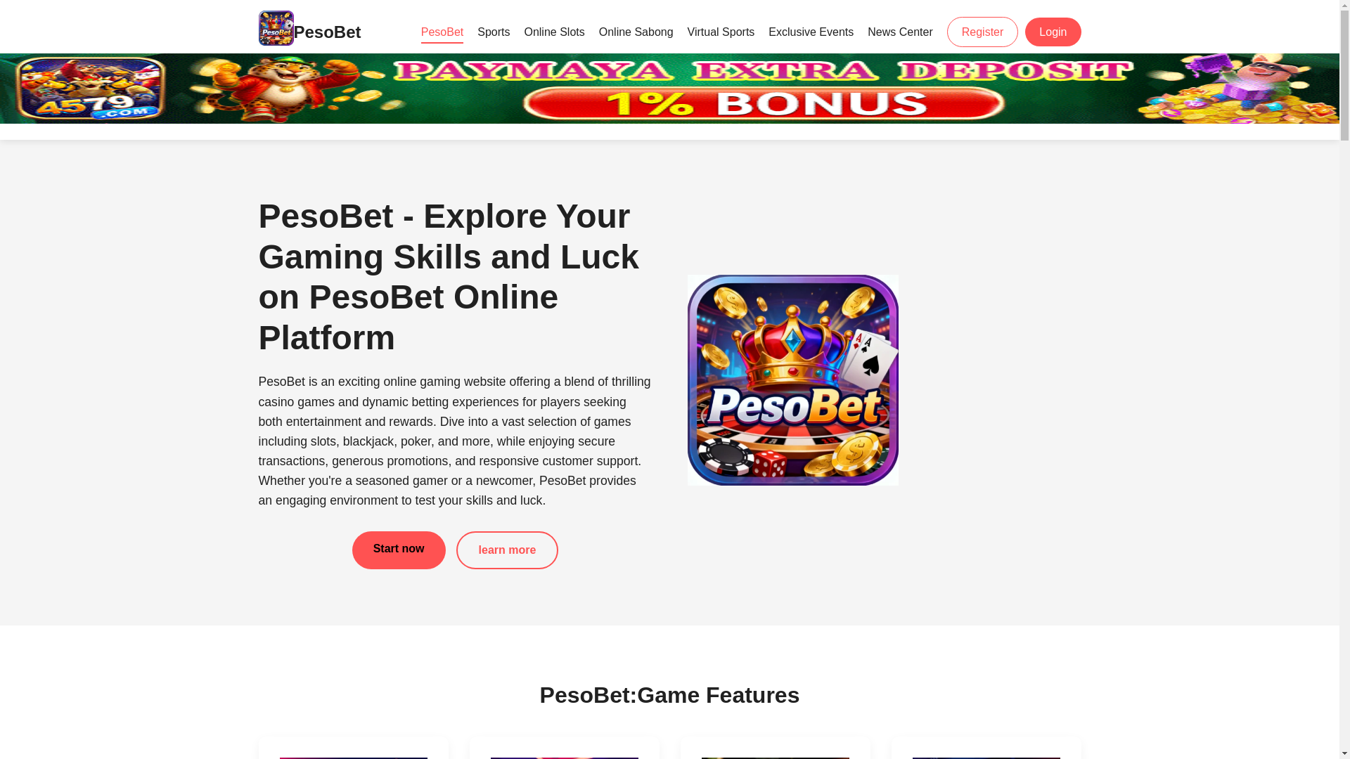 website screenshot of https://pesobetgames.com/