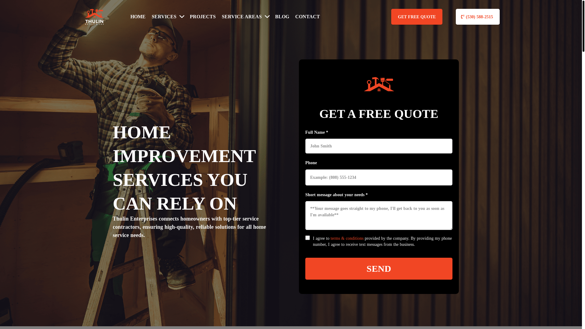 website screenshot of https://thulinenterprises.com/