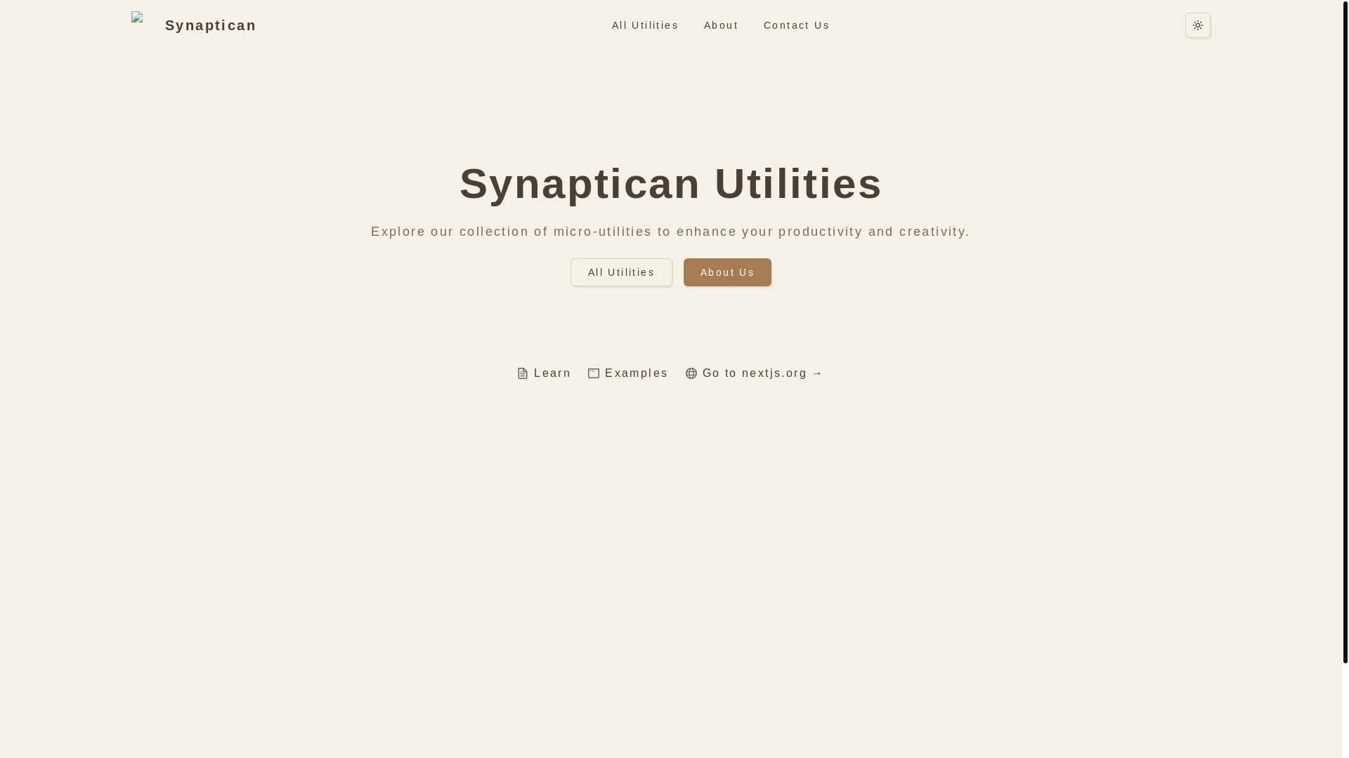 website screenshot of https://synaptican-utilities.pages.dev/