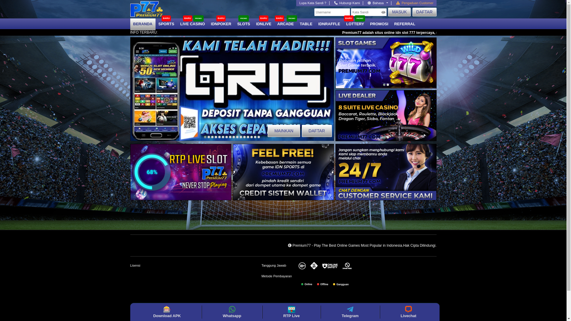website screenshot of https://palingasik77.org/