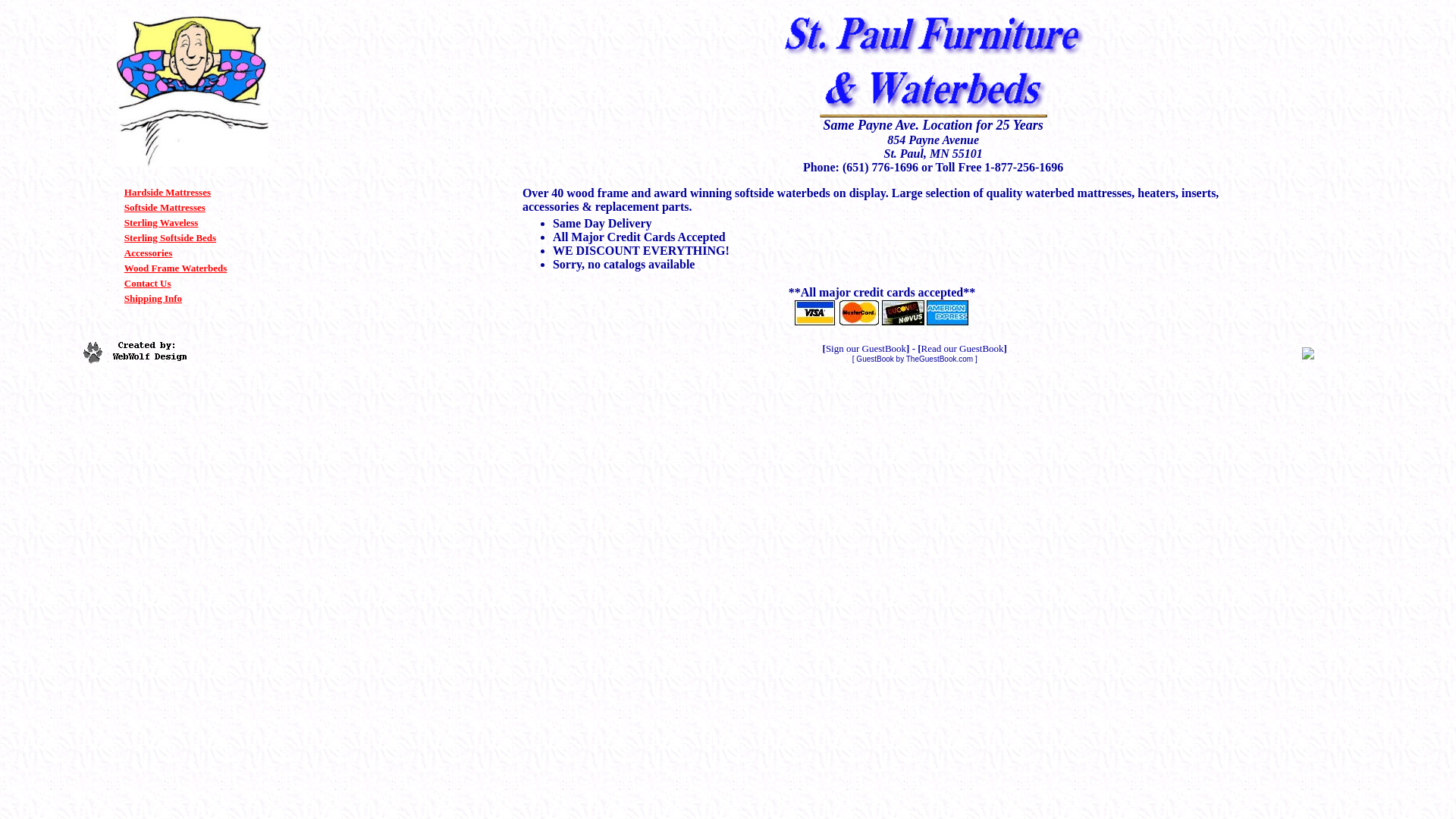 website screenshot of https://stpaulwaterbeds.pages.dev/