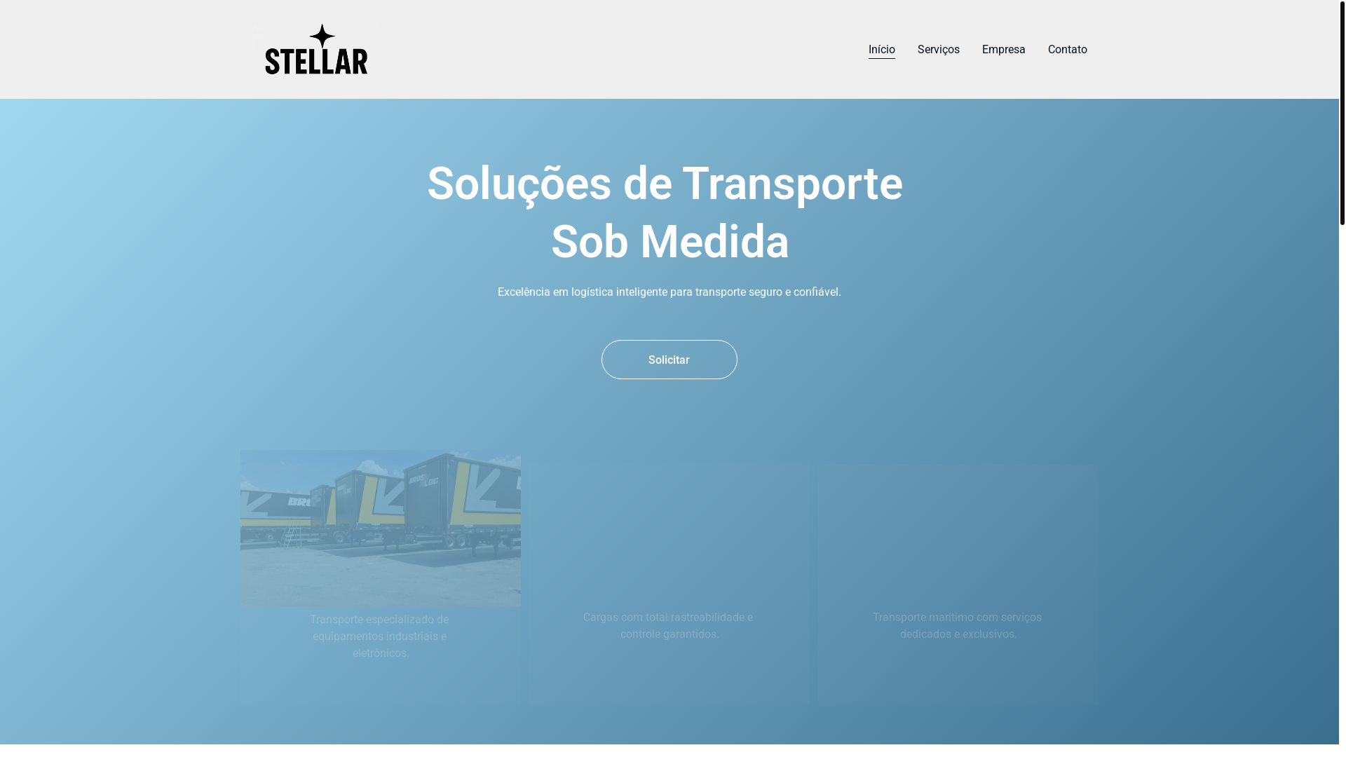 website screenshot of https://stellartransportes.com.br/