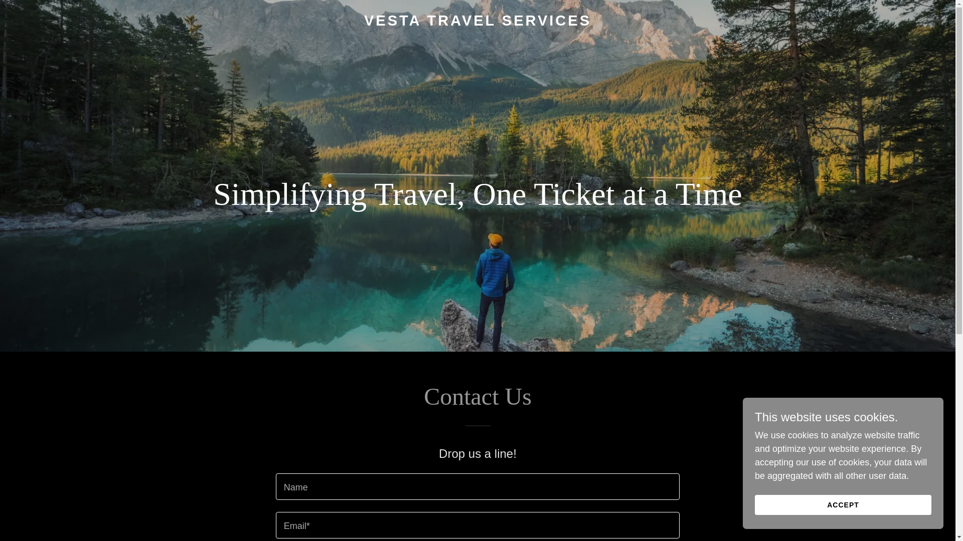 website screenshot of https://vestatravelservices.com/