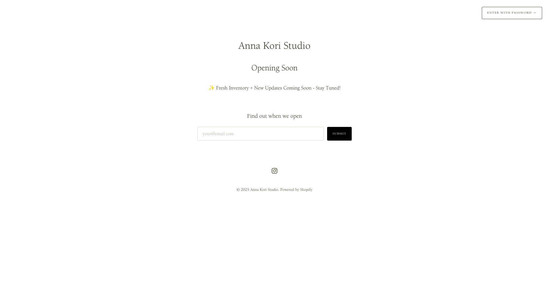 website screenshot of https://annakoristudio.com/