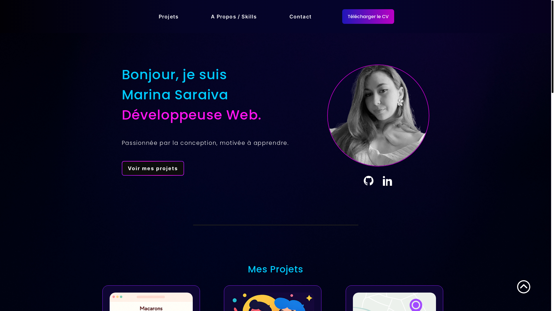 website screenshot of https://developpeur-web-marina.fr/