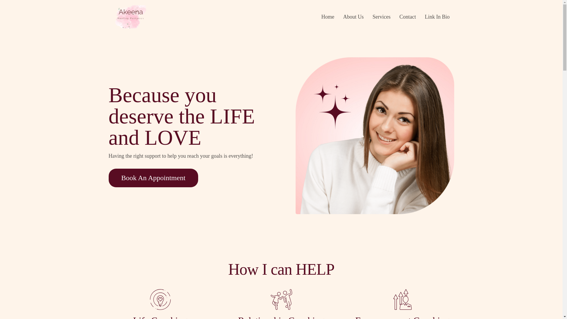 website screenshot of https://akeenahealingpathways.com/