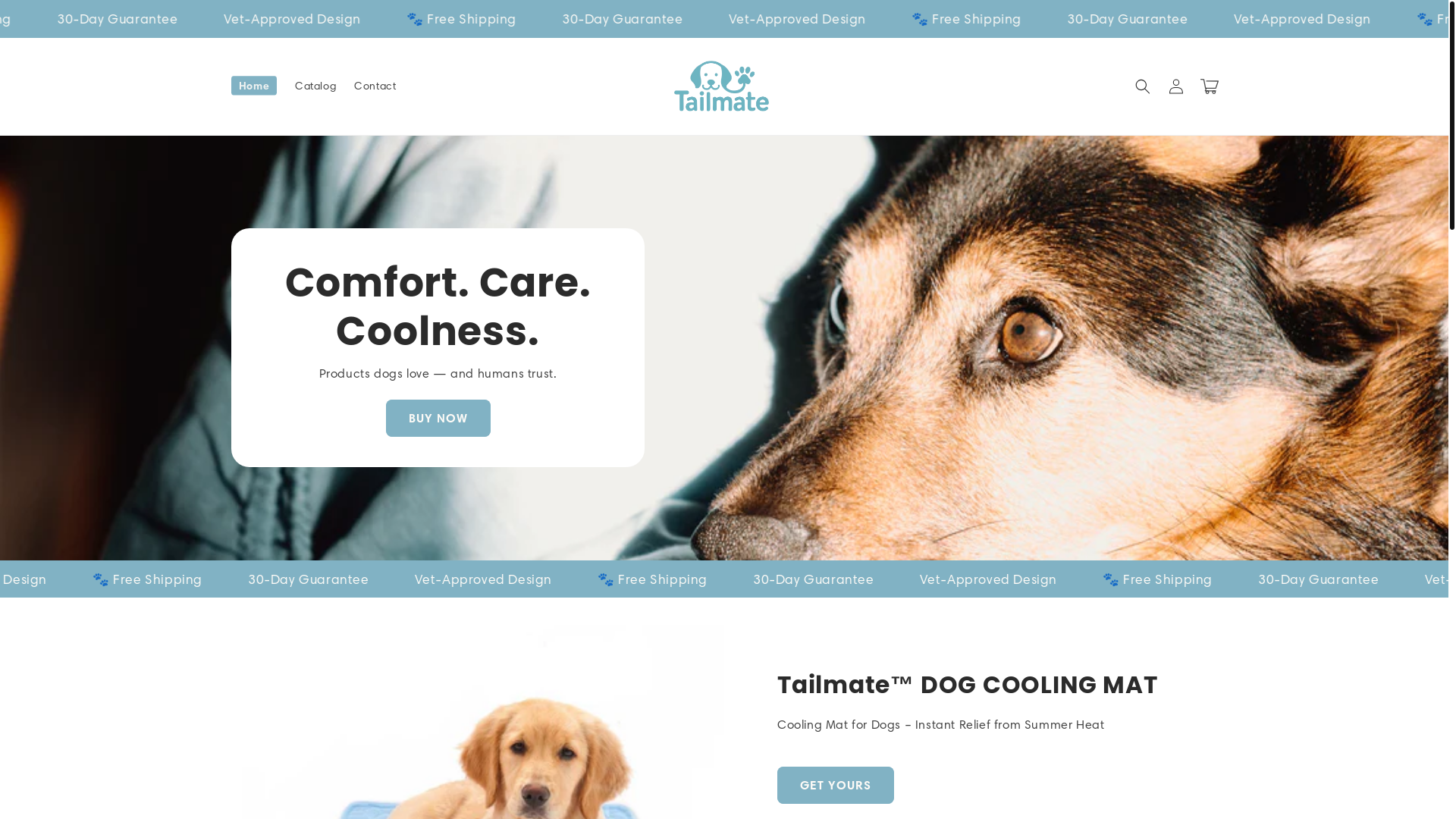 website screenshot of https://shop-tailmate.com/