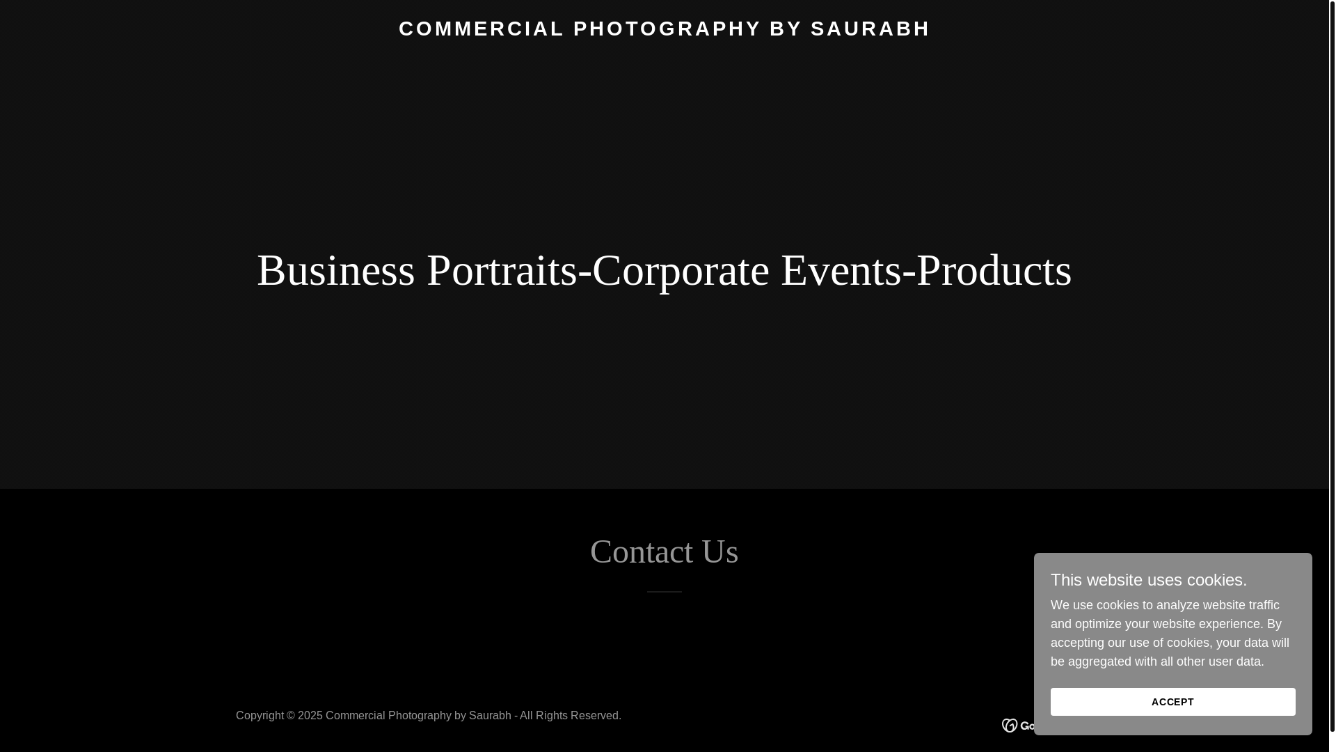 website screenshot of https://commercialphotographybysaurabh.com/